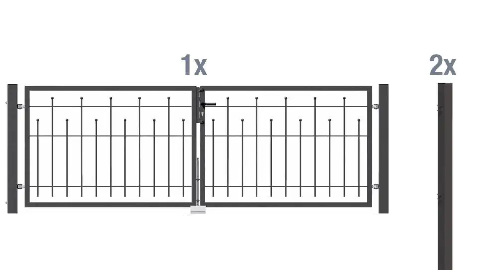 Alberts Komplettset Tor Madrid 300 x 100 cm anthrazit