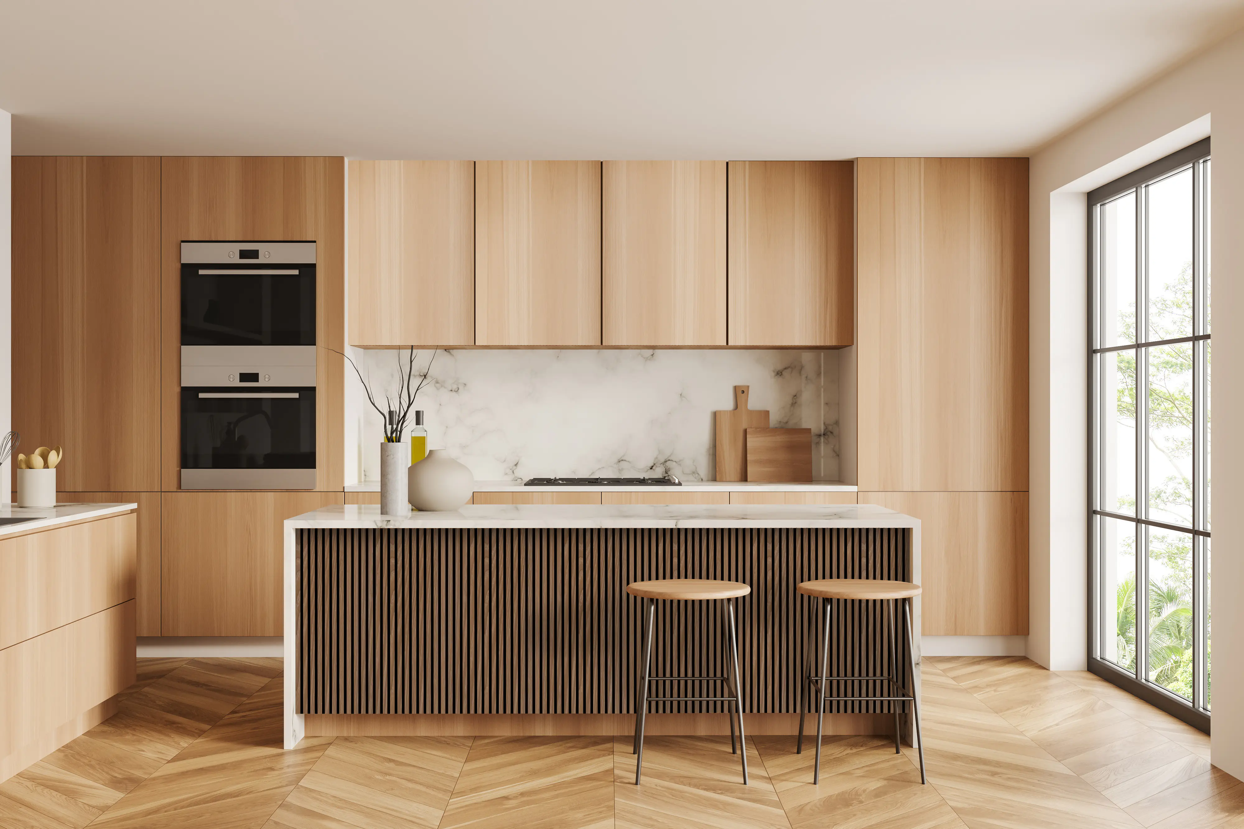 Neuhofer Akustikpaneel Eiche foliert 240 x 57,2 x 1,9 cm braun 