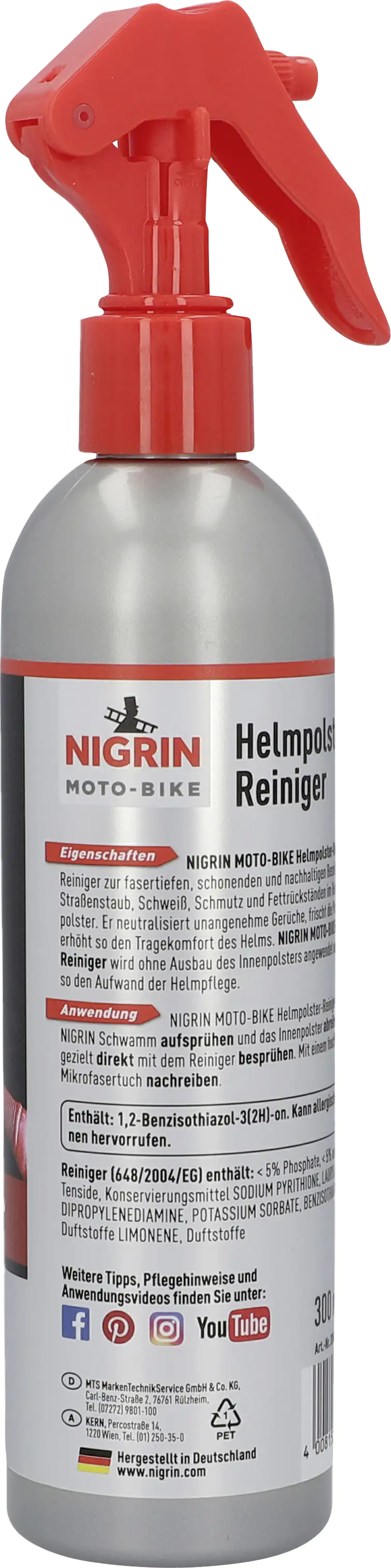 Nigrin MOTO-BIKE Helmpolster-Reiniger 300ml Nigrin MOTO-BIKE Helmpolster-Reiniger 300ml