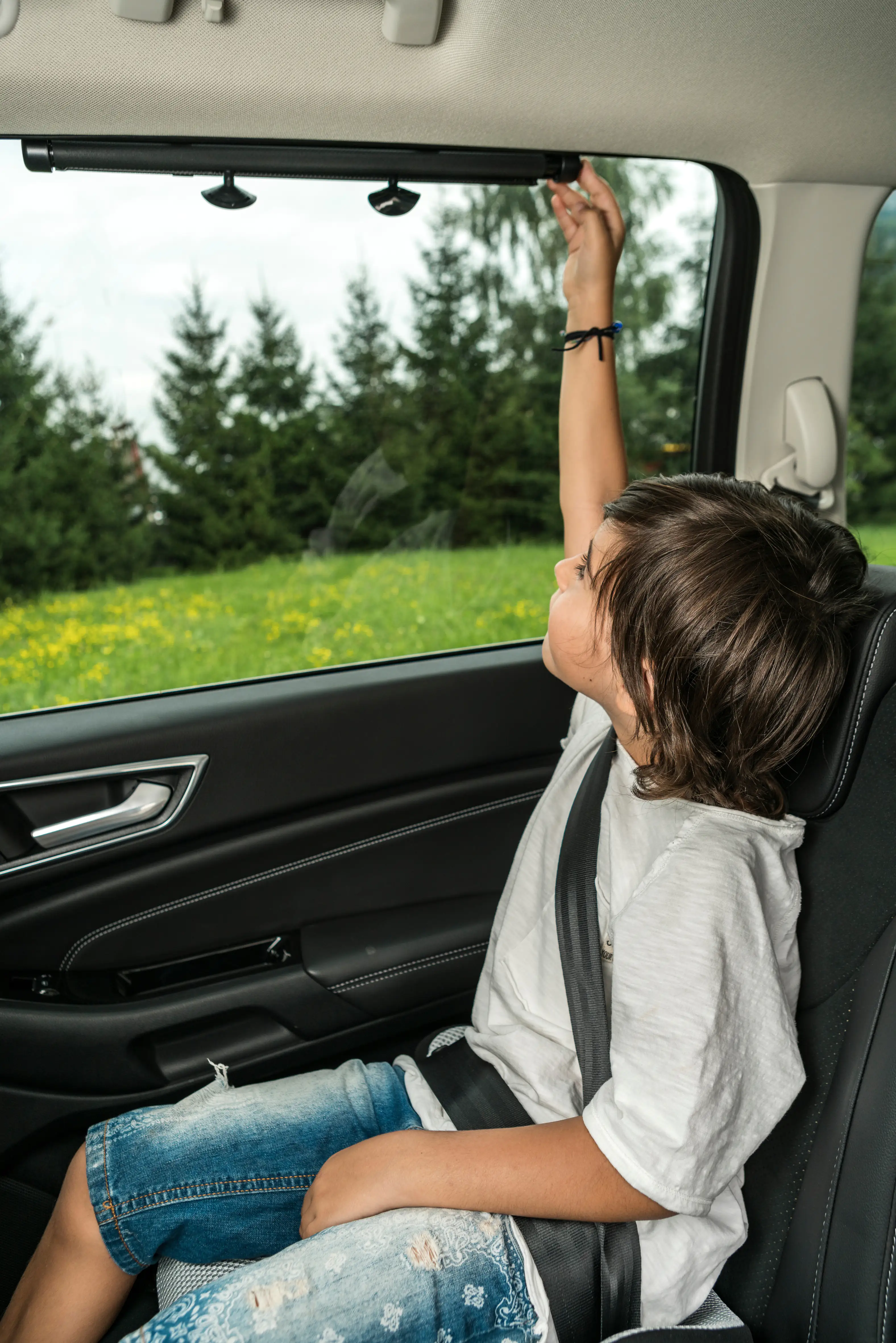 Walser Sonnenrollo Set Graffiti blau 2-teilig