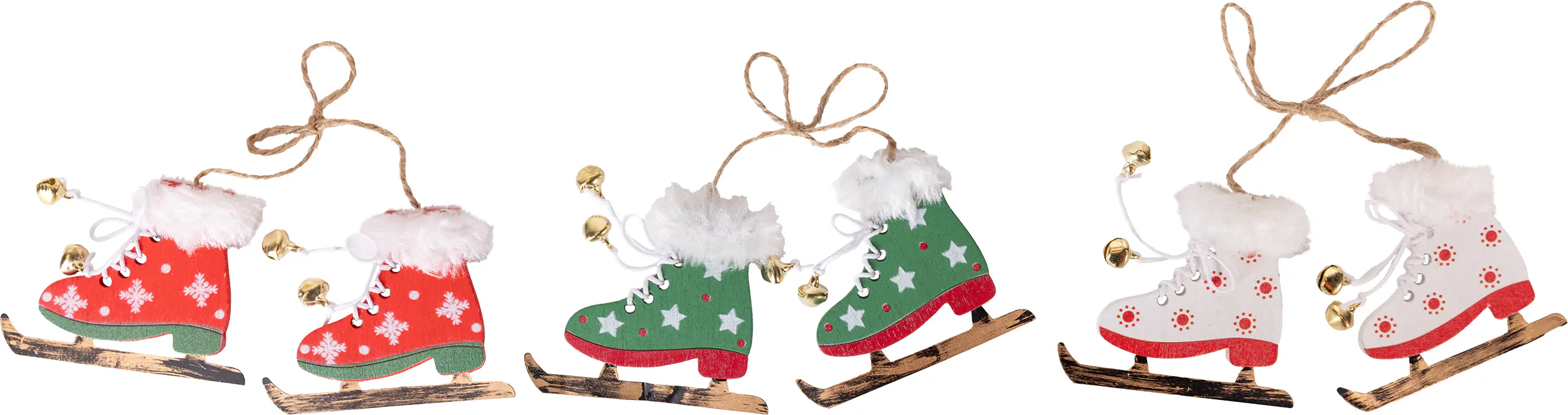 Dekohänger Schlittschuhe Metall 8 x 7 cm bunt 6 Stück 