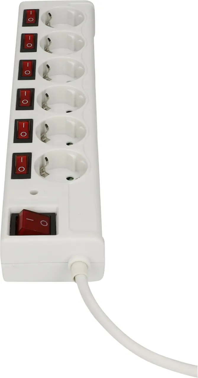 Unitec Steckdosenleiste 6-Fach 1,4m flexibel weiß