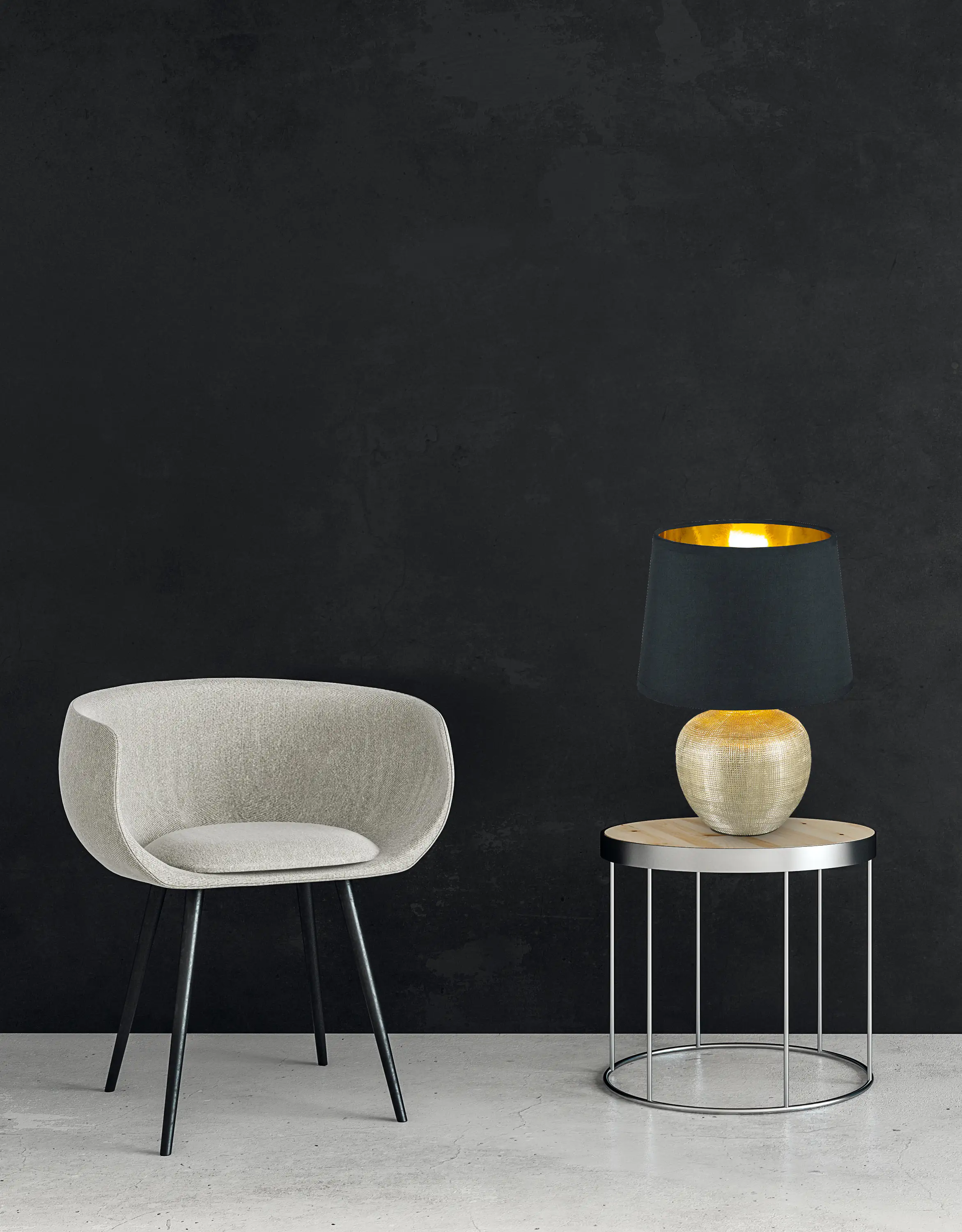 Reality Leuchten Tischleuchte Luxor goldfarbig