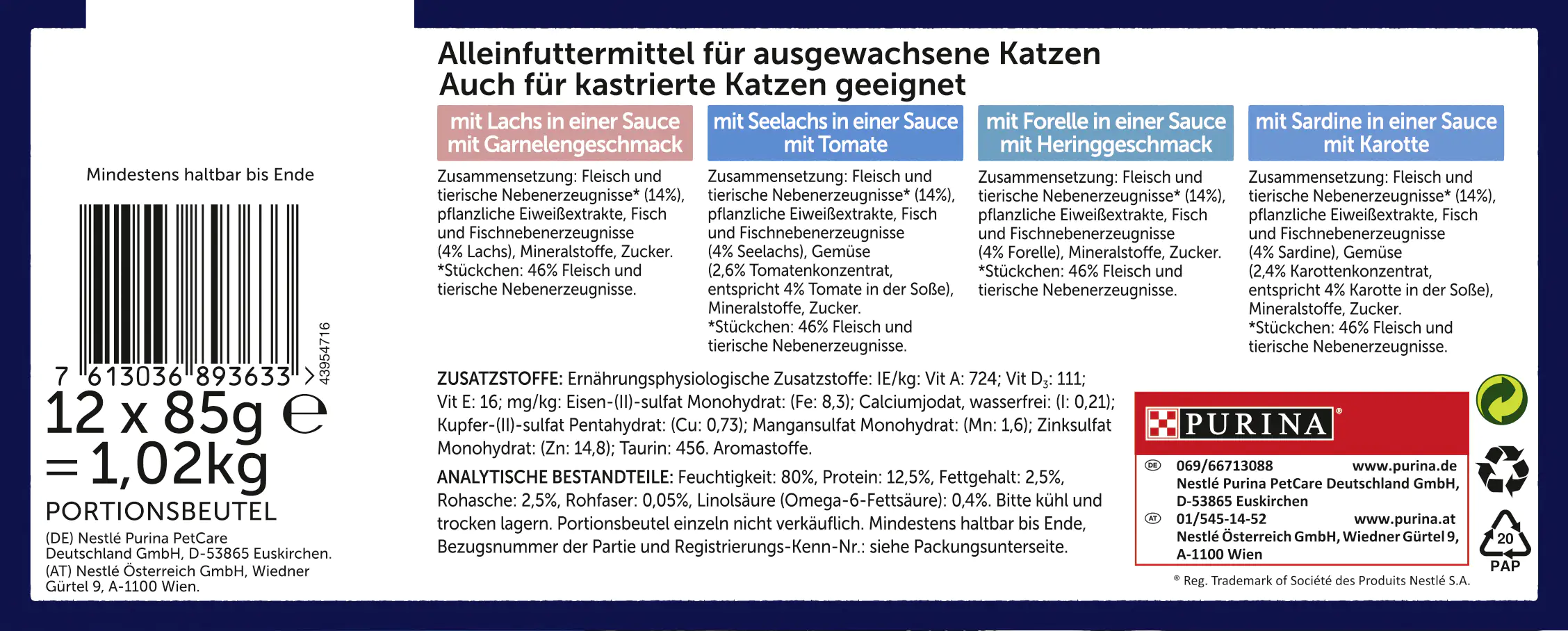 Felix Sensations Saucen Geschmacksvielfalt aus dem Wasser 12 x 85g