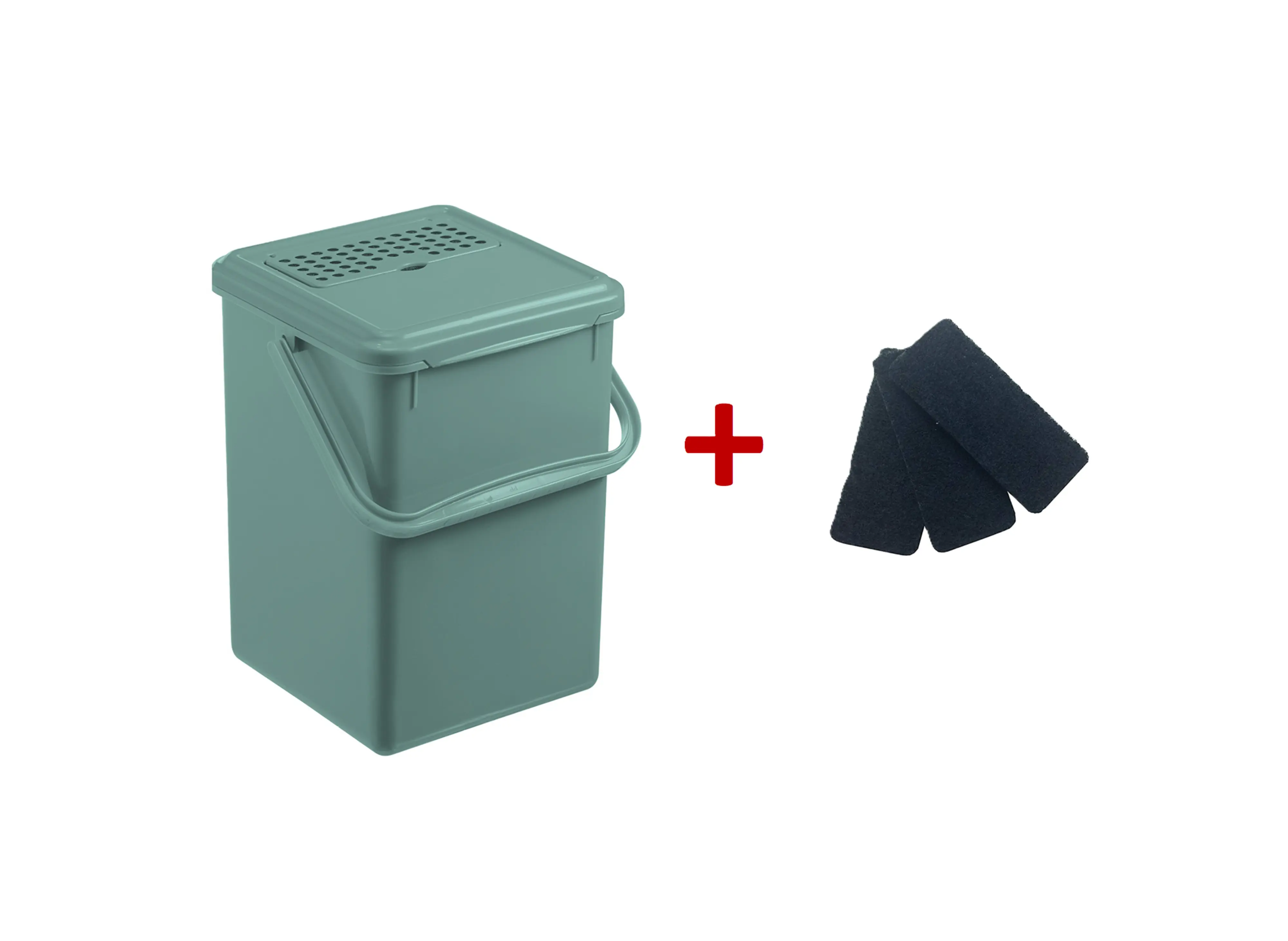 Rotho Komposteimer mit Aktivkohle 9 L inkl. 3 Ersatzfilter
