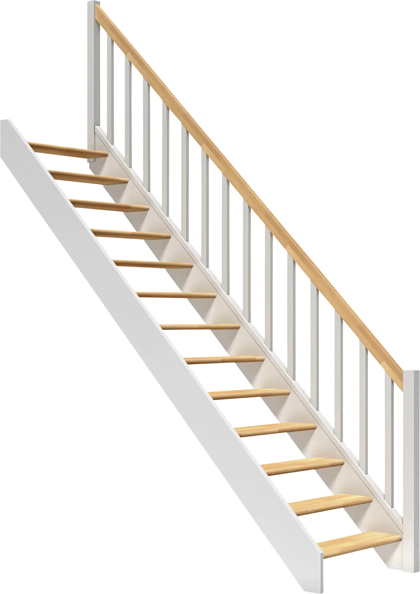 Dolle Raumspartreppen Paris gerade Buche weiß inkl. Geländer