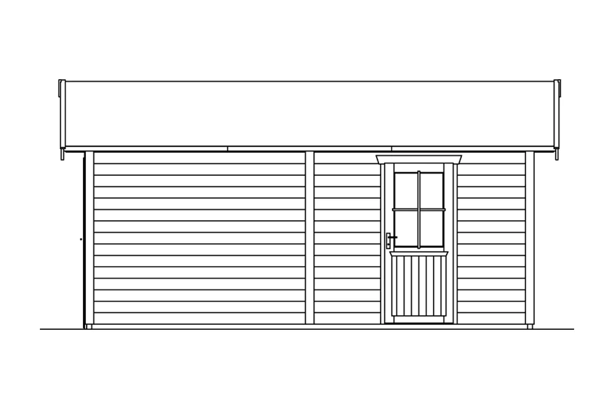 SKAN HOLZ Holzgarage Varberg 1 370 x 525 cm, natur