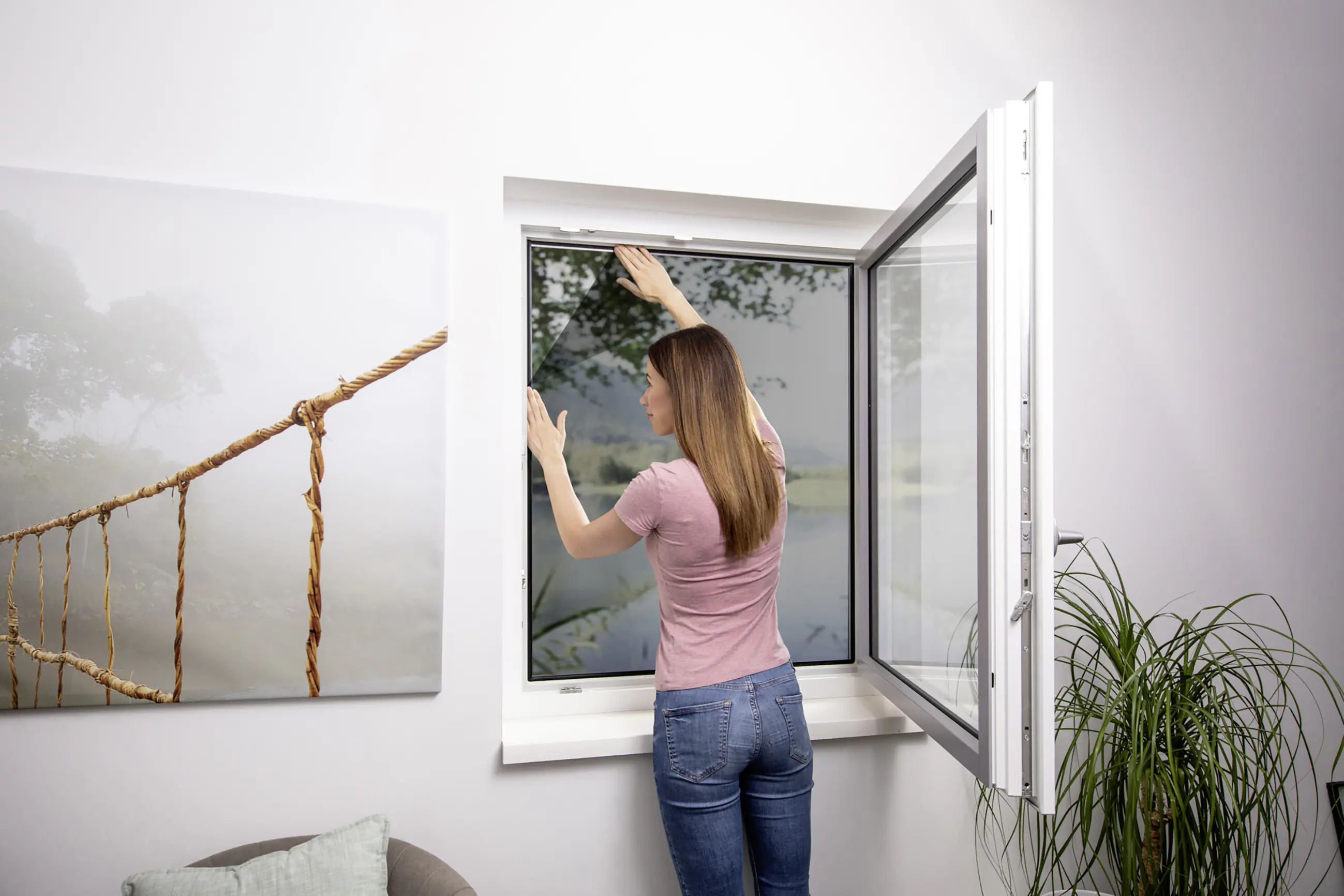 Primaster Fliegengitter 150 x 180 cm anthrazit/anthrazit kürzbar