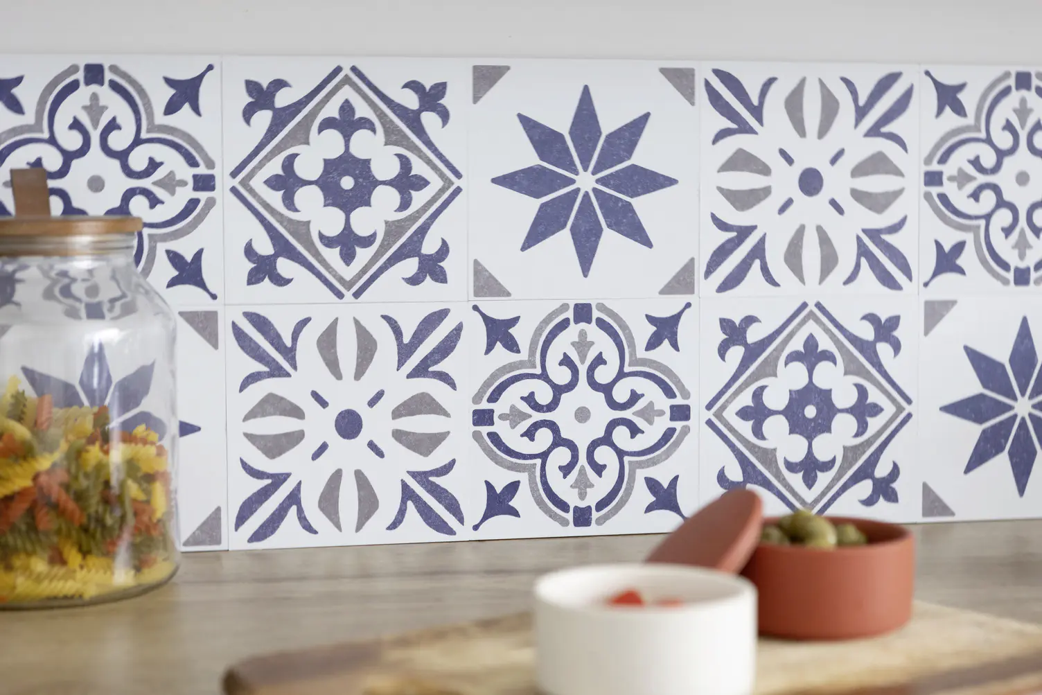 D-c-fix Wandfliesen selbstklebend Cubia blue 6er Set 15 x 15 cm