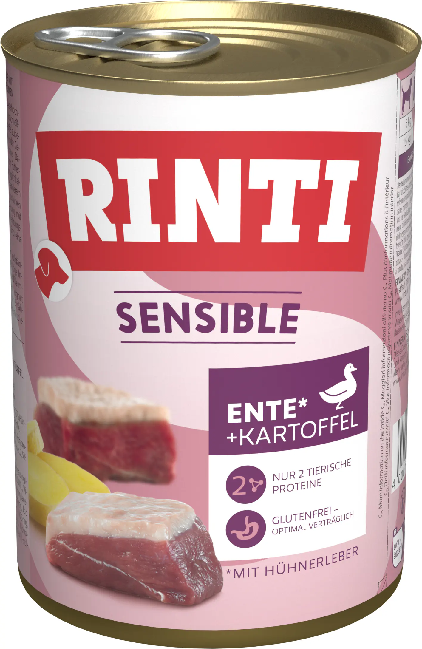 Rinti Sensible Hundenassfutter Adult 400 g Ente, Huhn & Kartoffel