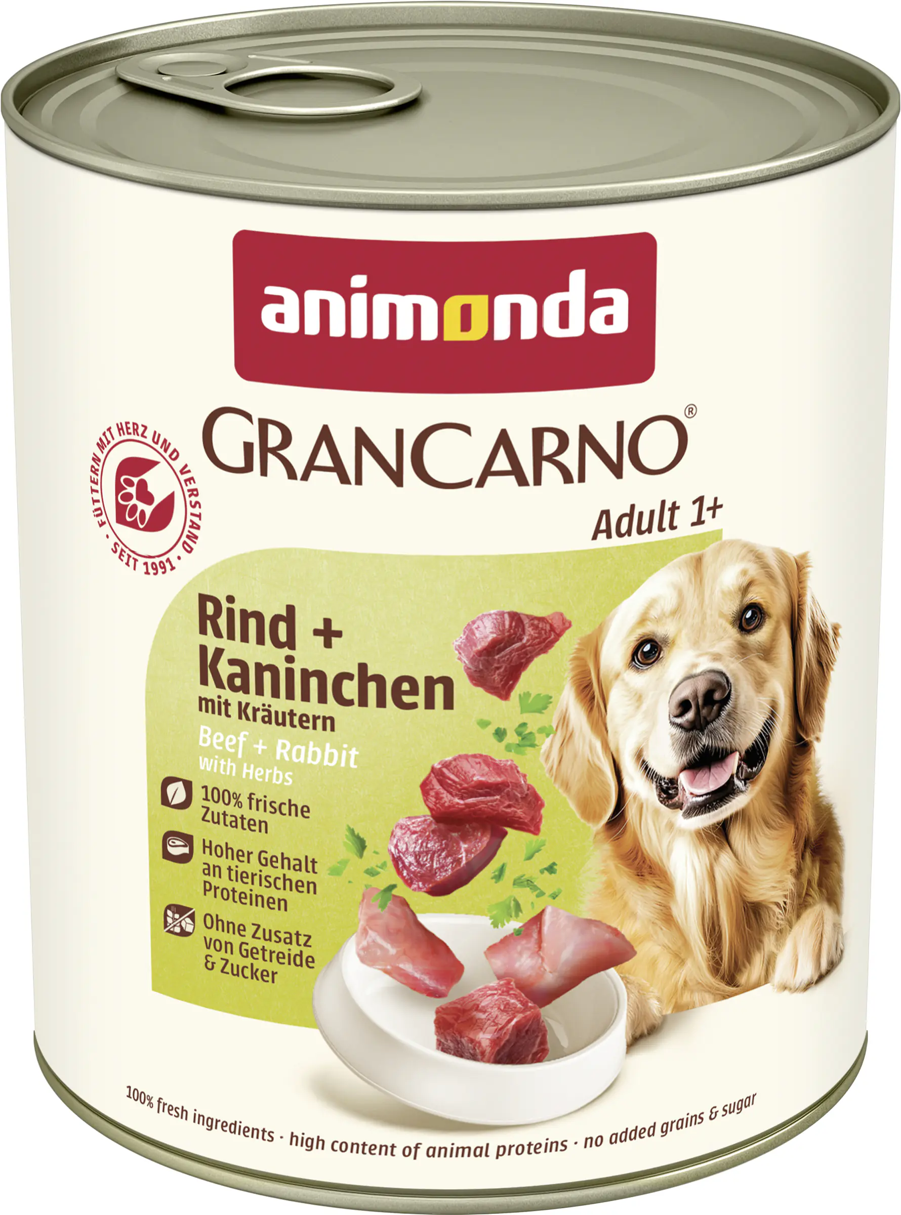 Animonda GranCarno Hundenassfutter Adult getreidefrei 800 g Rind & Kaninchen