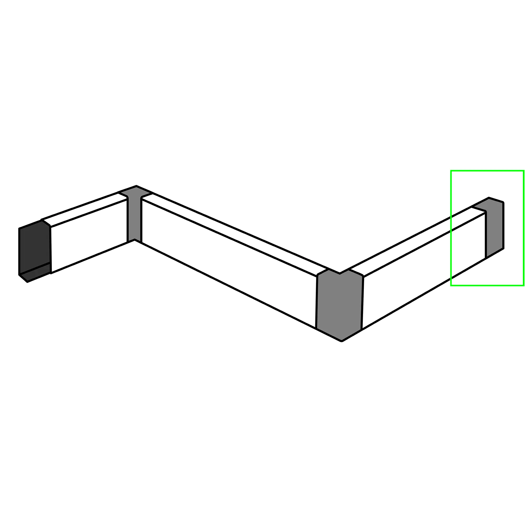 Neuhofer Endstück für Rohrabdeckleiste 15 x 7 x 7 cm weiß