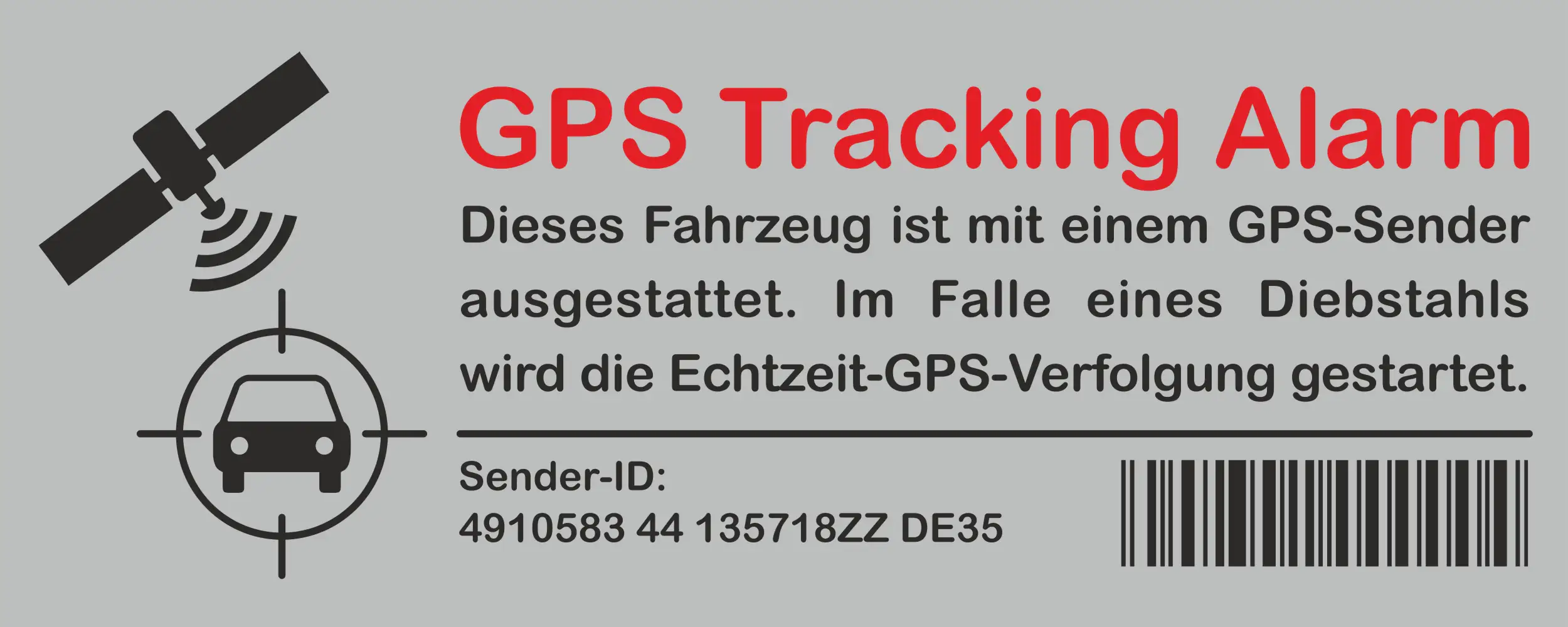 4002341210885 Hermann Schütz Aufkleber GPS Tracking Alarm 120x40mm