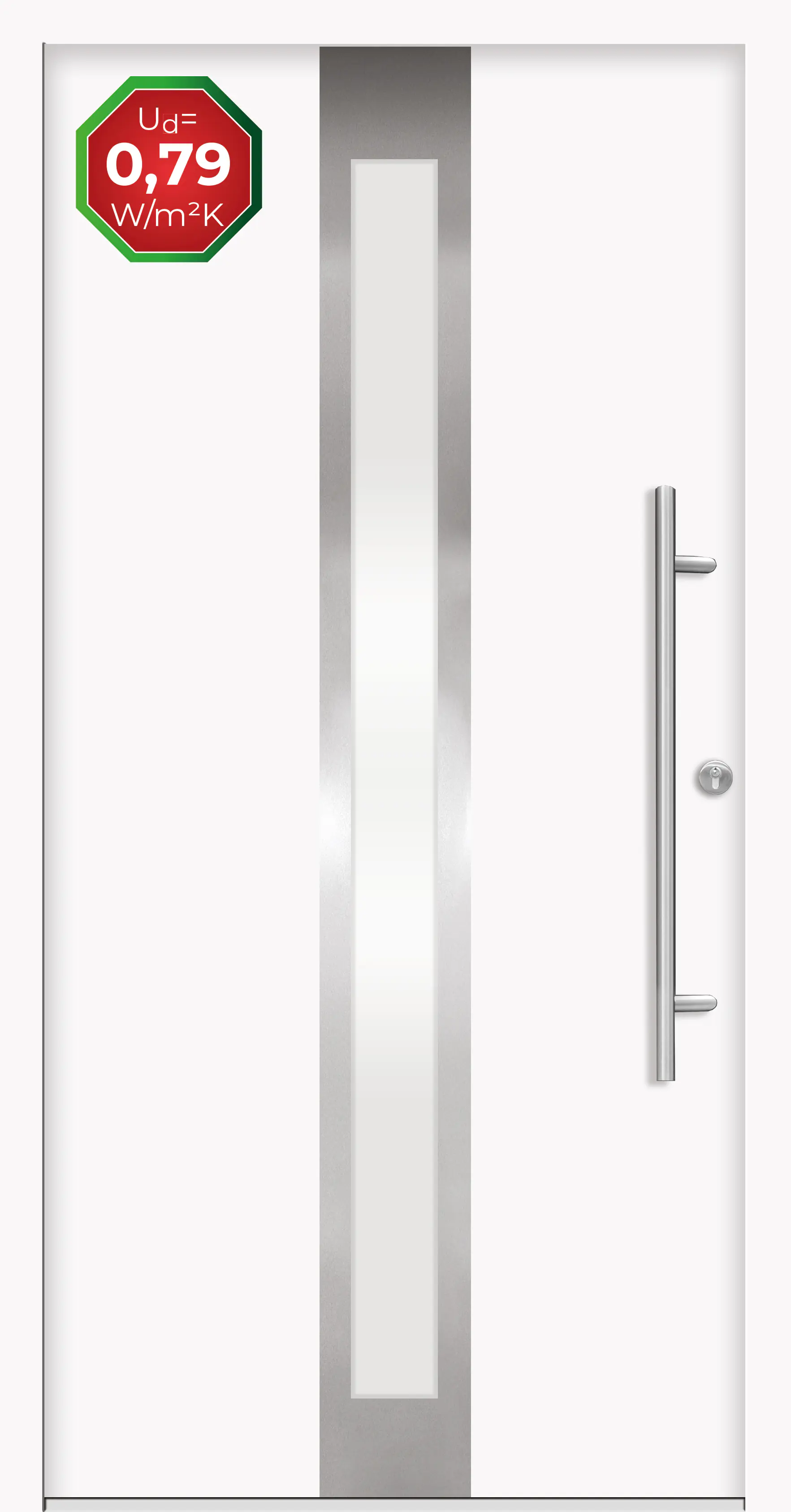 Splendoor Haustür Passivedoor Premium B01 Weiß DIN Rechts 110 x 210 cm