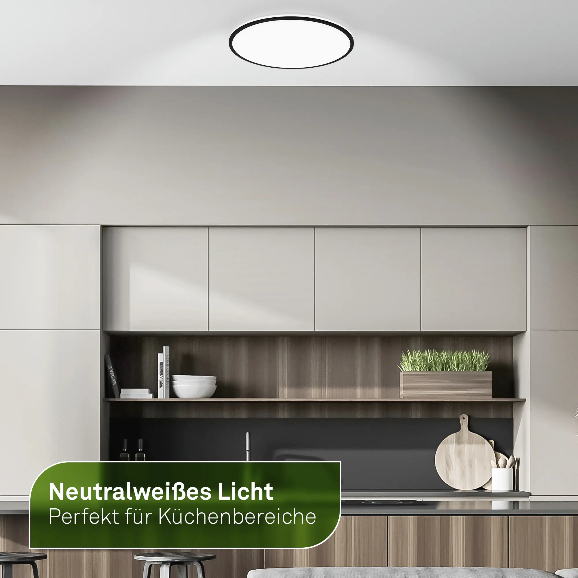 Briloner LED-Deckenleuchte Lana Ø 33 cm weiß-schwarz neutralweiß 