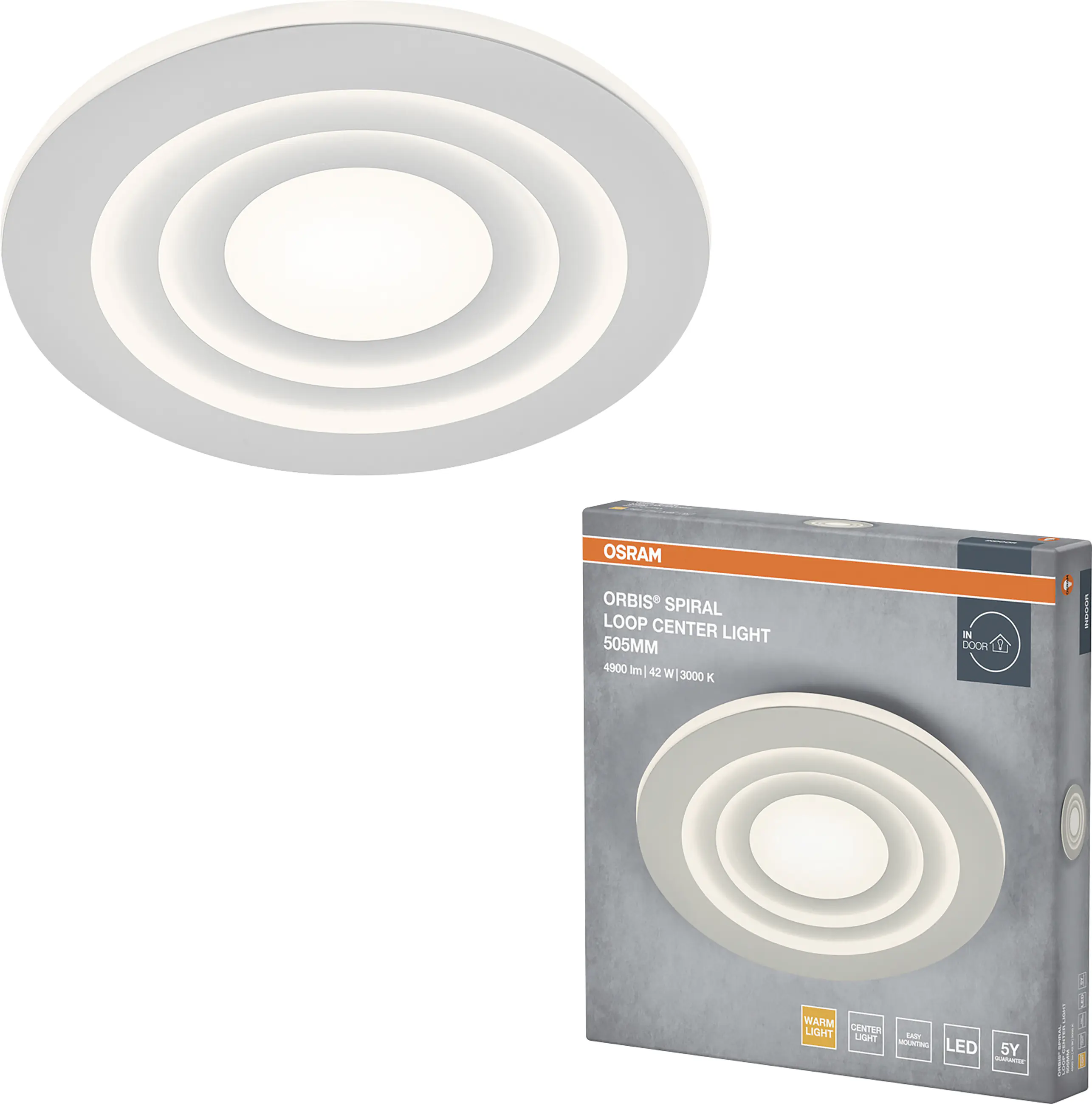 Osram LED Deckenleuchte Orbis Spiral Loop weiß Ø 51 cm 42 W 