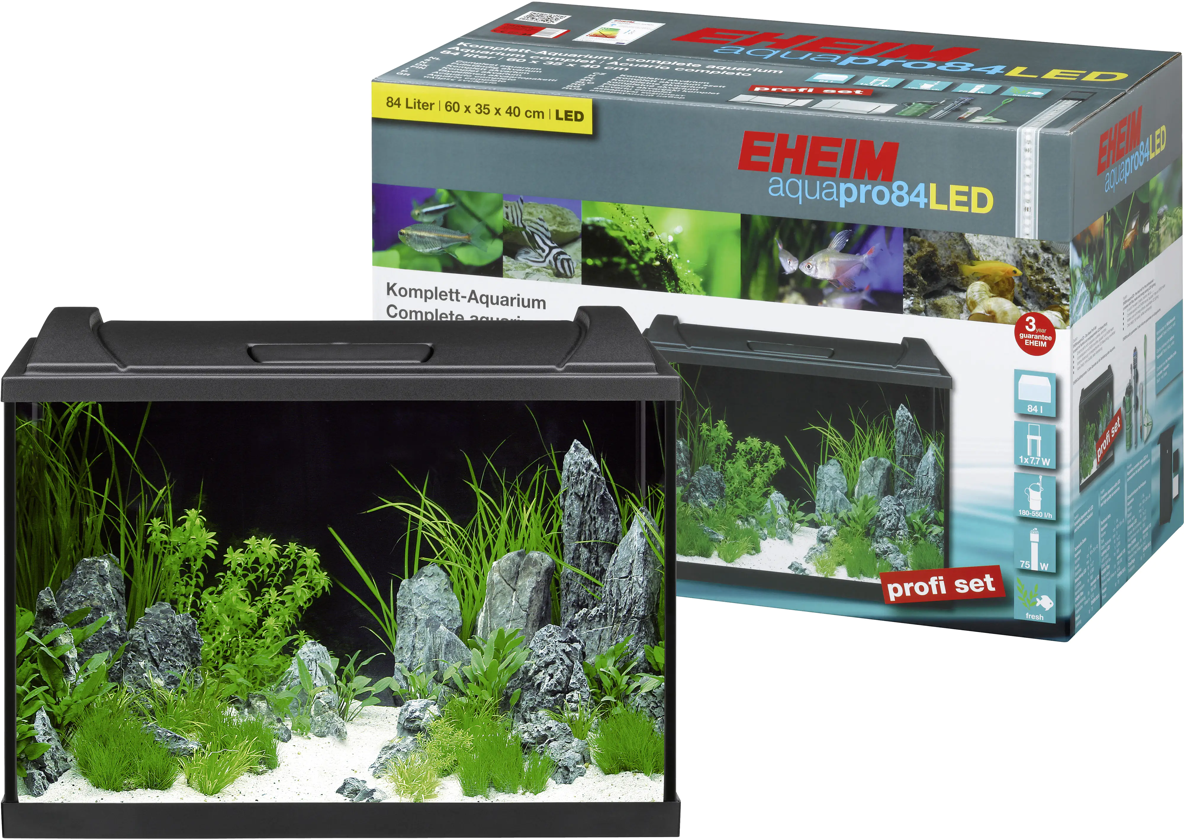 Eheim Aquarienset aquaproLED 84 schwarz - 84 L