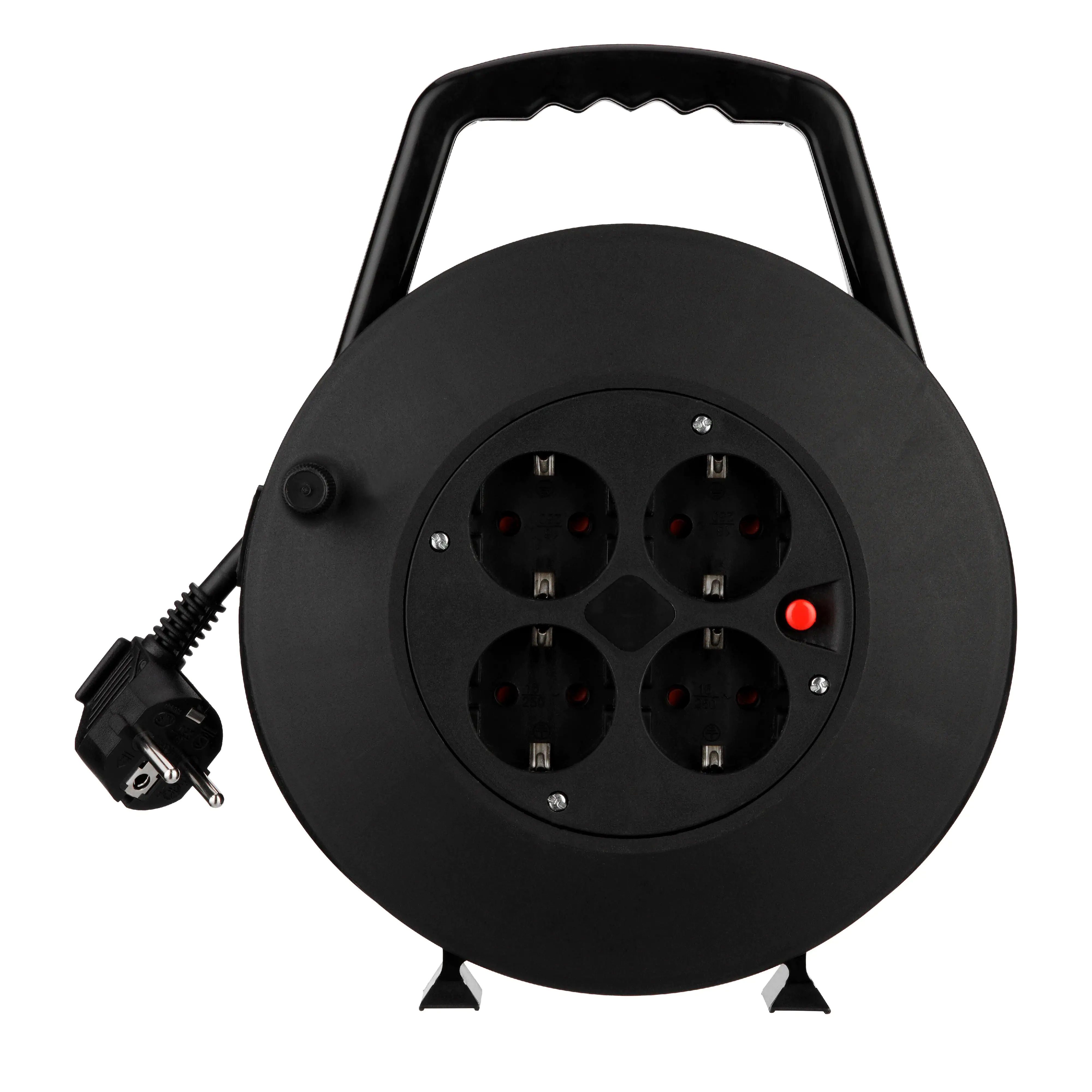 REV Kabeltrommel 4-fach 5 m H05VV-F 3G1,5mm², schwarz REV Kabeltrommel 4-fach 5 m H05VV-F 3G1,5mm², schwarz