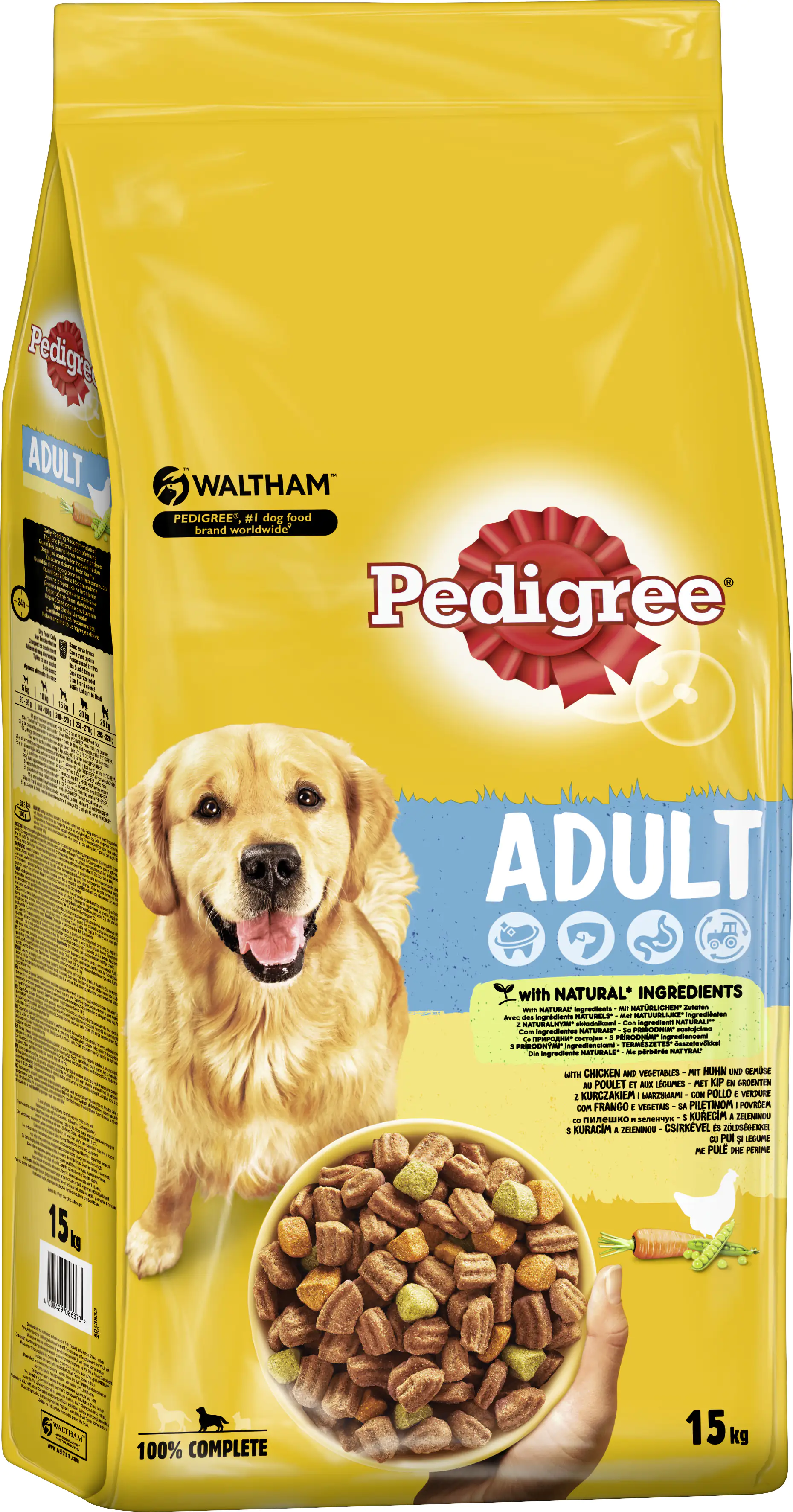Pedigree Hundetrockenfutter Adult Huhn Gemüse 15 kg