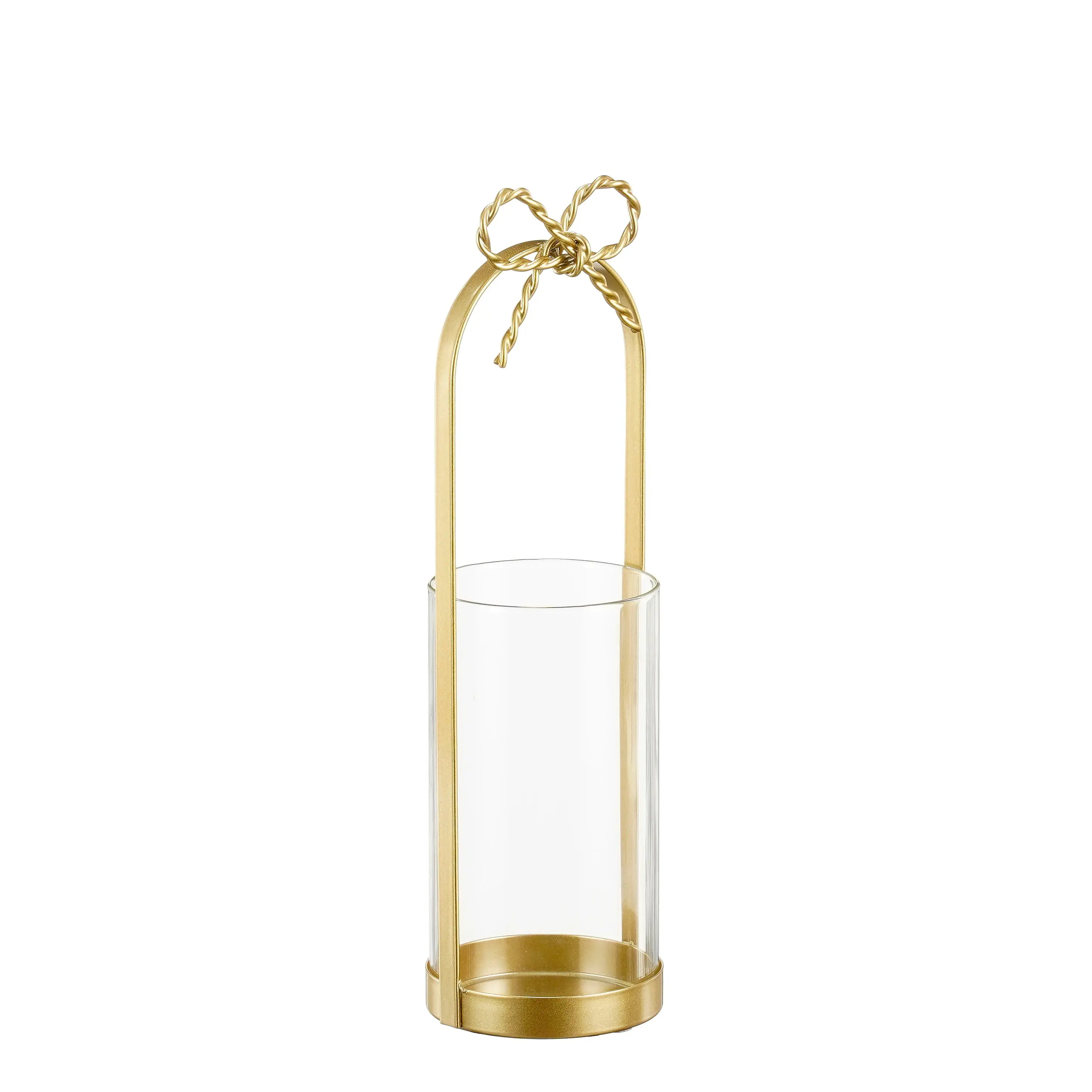 Mica Weihnachtsdeko Laterne mit Schleife 29 x 9 cm gold
