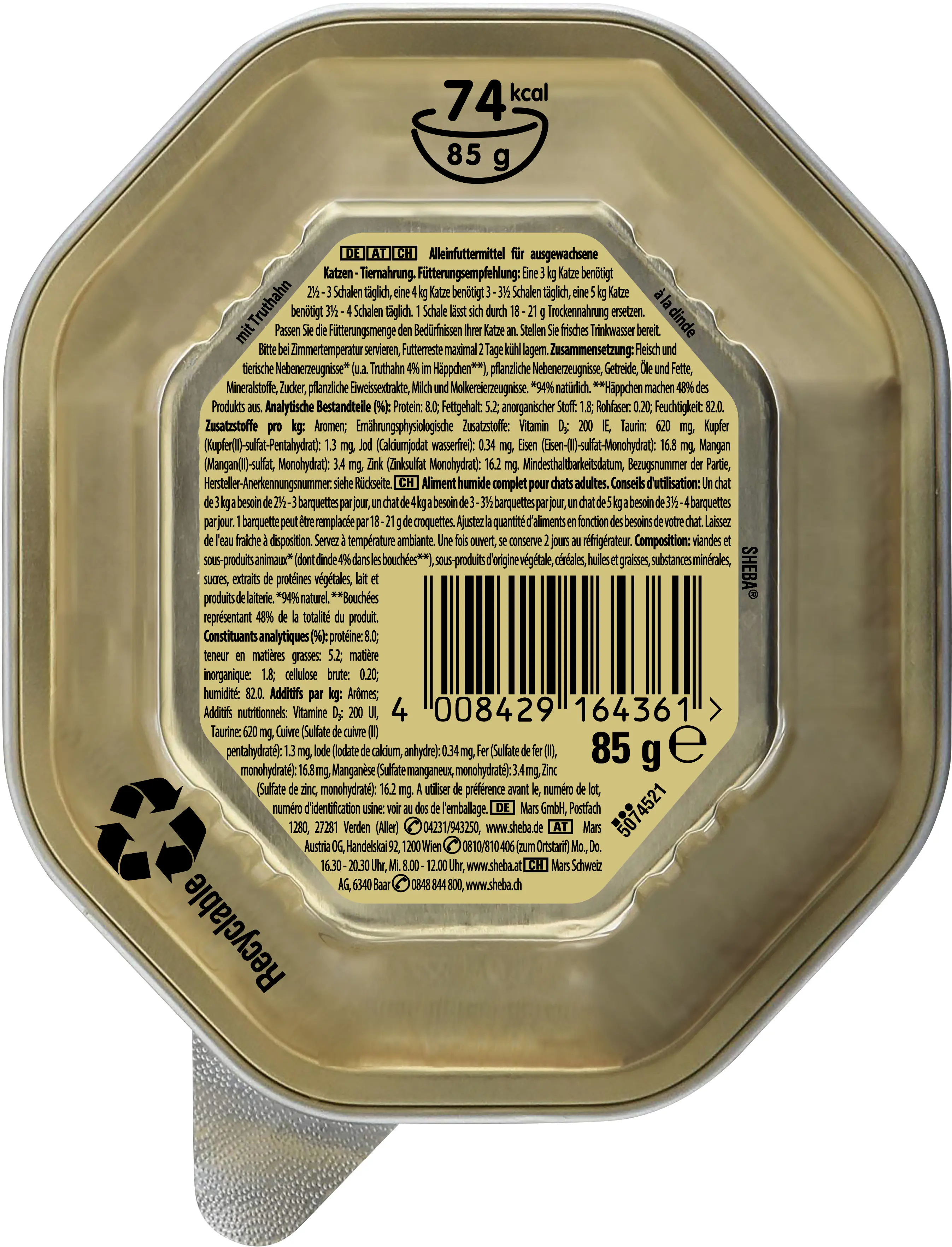 Sheba Sauce Collection mit Pute in heller Sauce 85 g