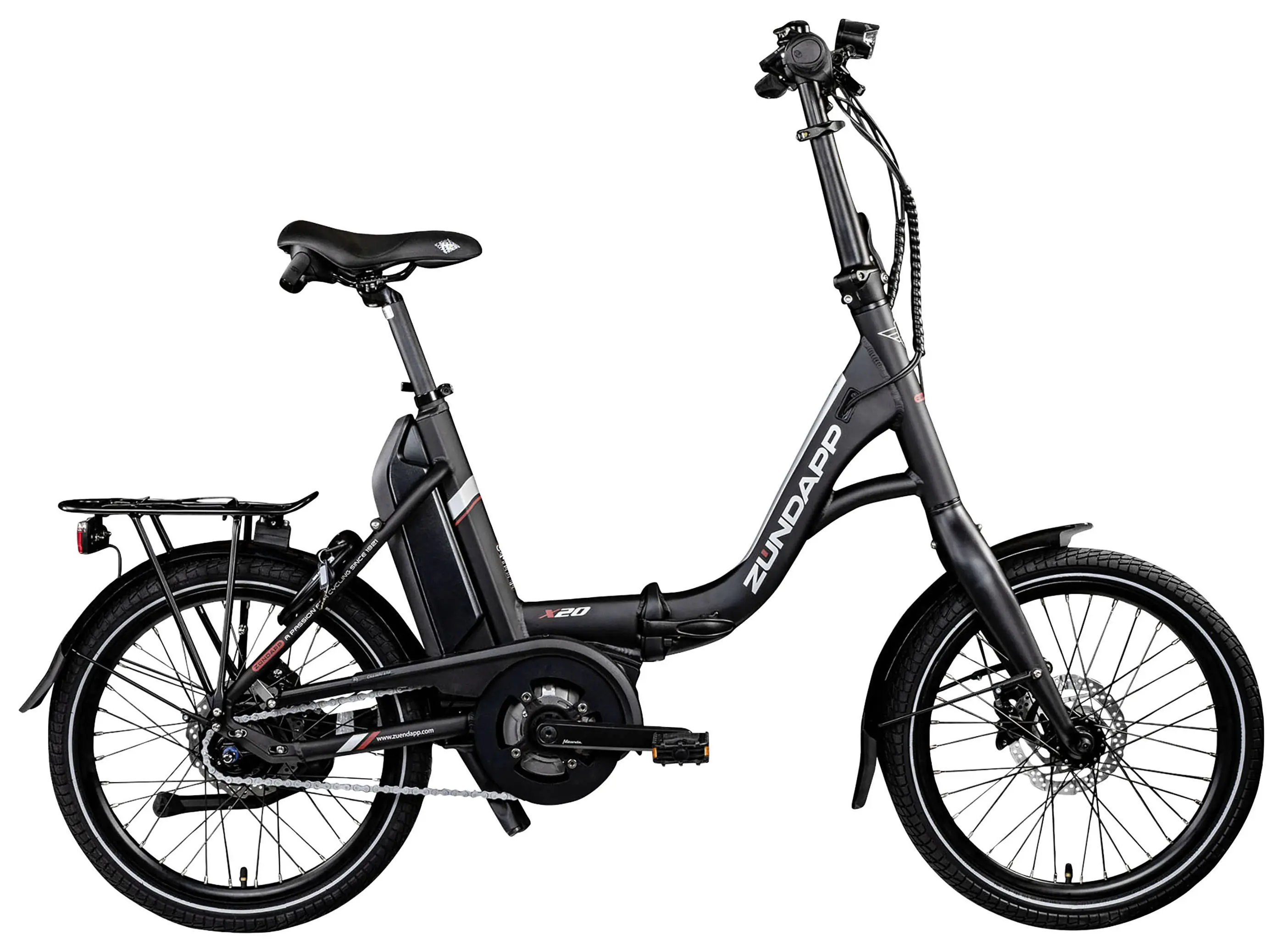 Zündapp E-Bike X20 E-Klapprad 20 Zoll 9-Gang 400 Wh schwarz rot