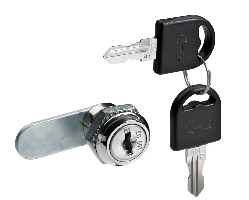 Hettich Zylinderhebelschloss mit geradem Riegel vernickelt Zylinder Ø 19 mm