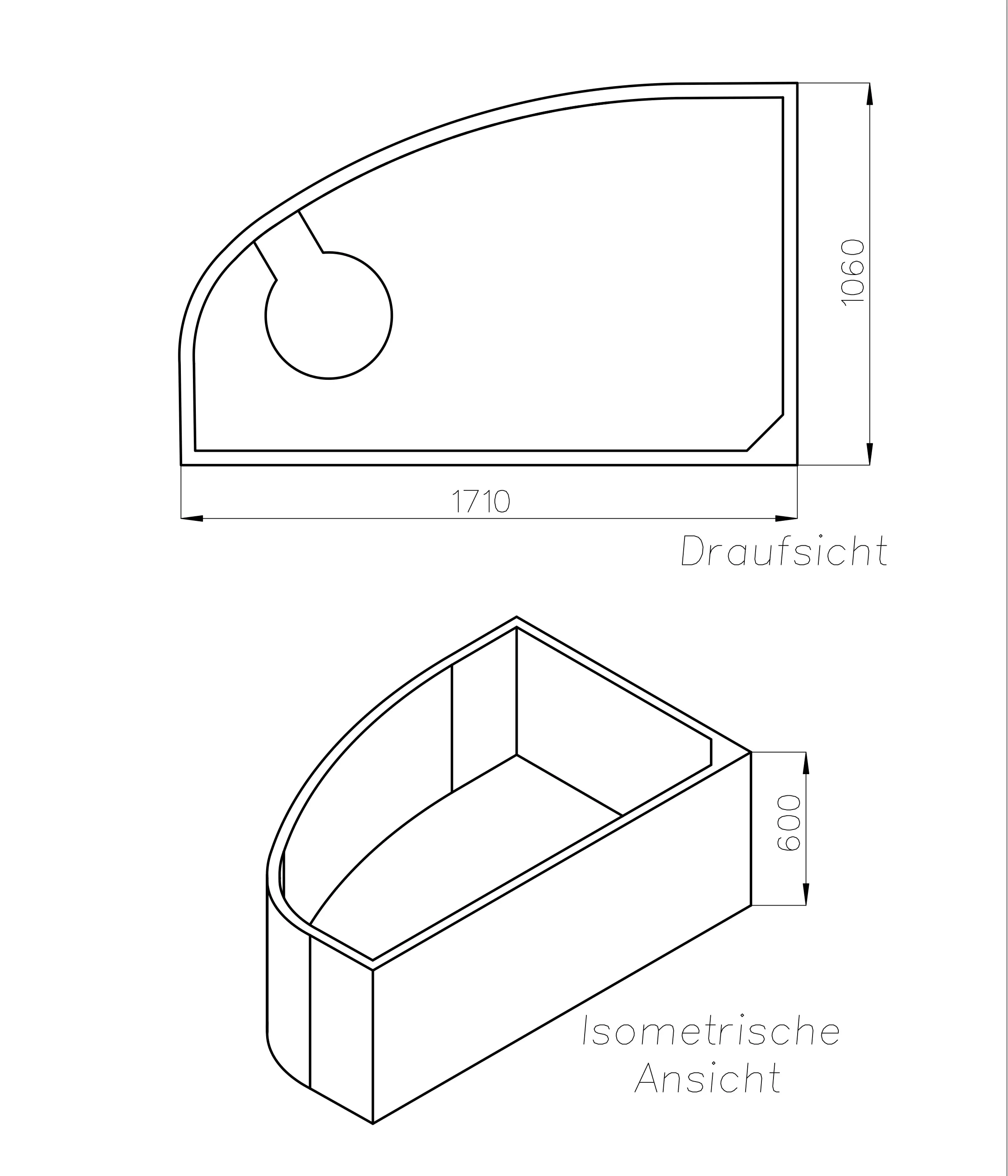 Ottofond Wannenträger Loredana 1710 x 1060 mm