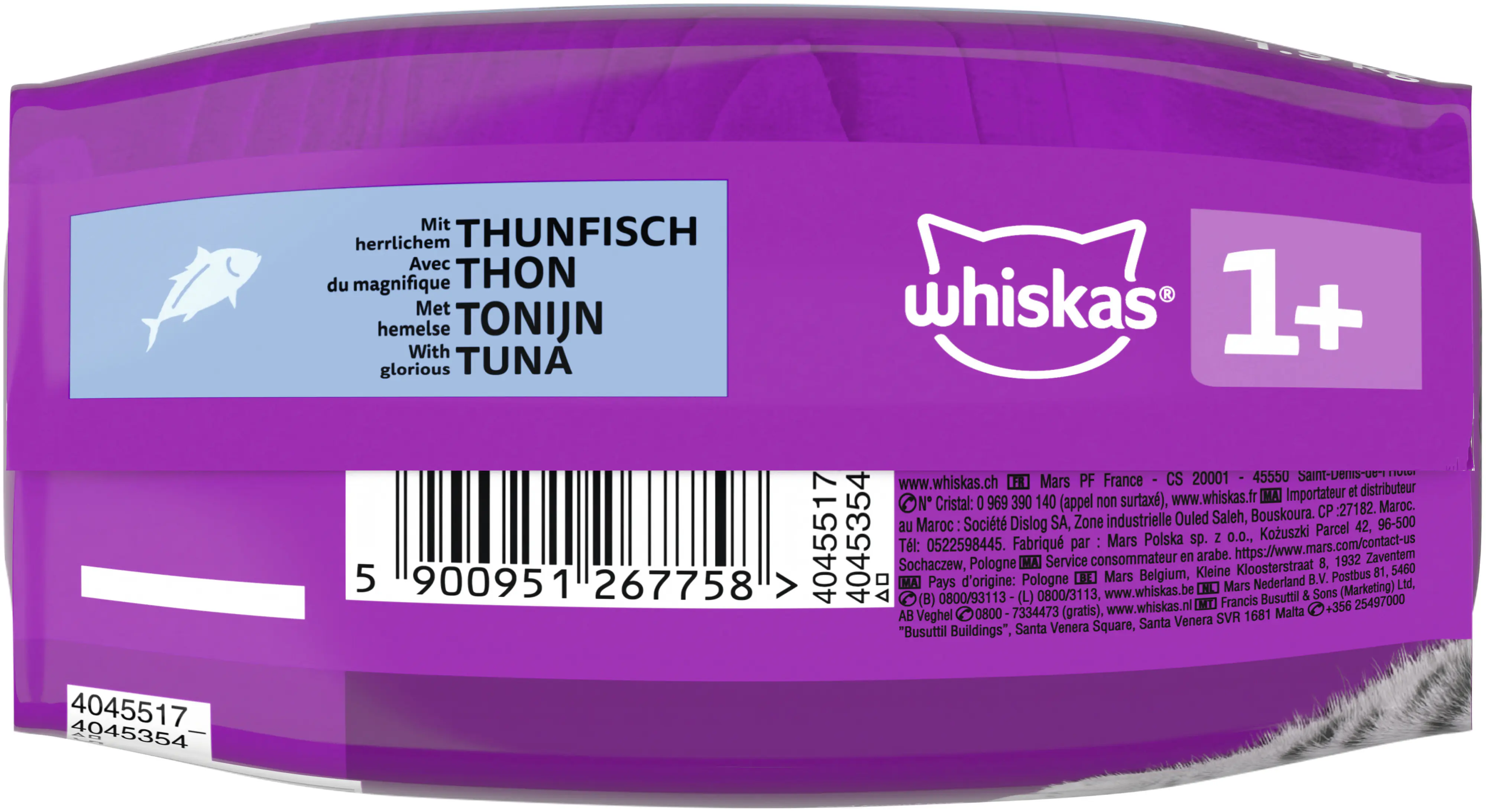 Whiskas Trockenfutter Adult 1+ mit Thunfisch 1,9 kg