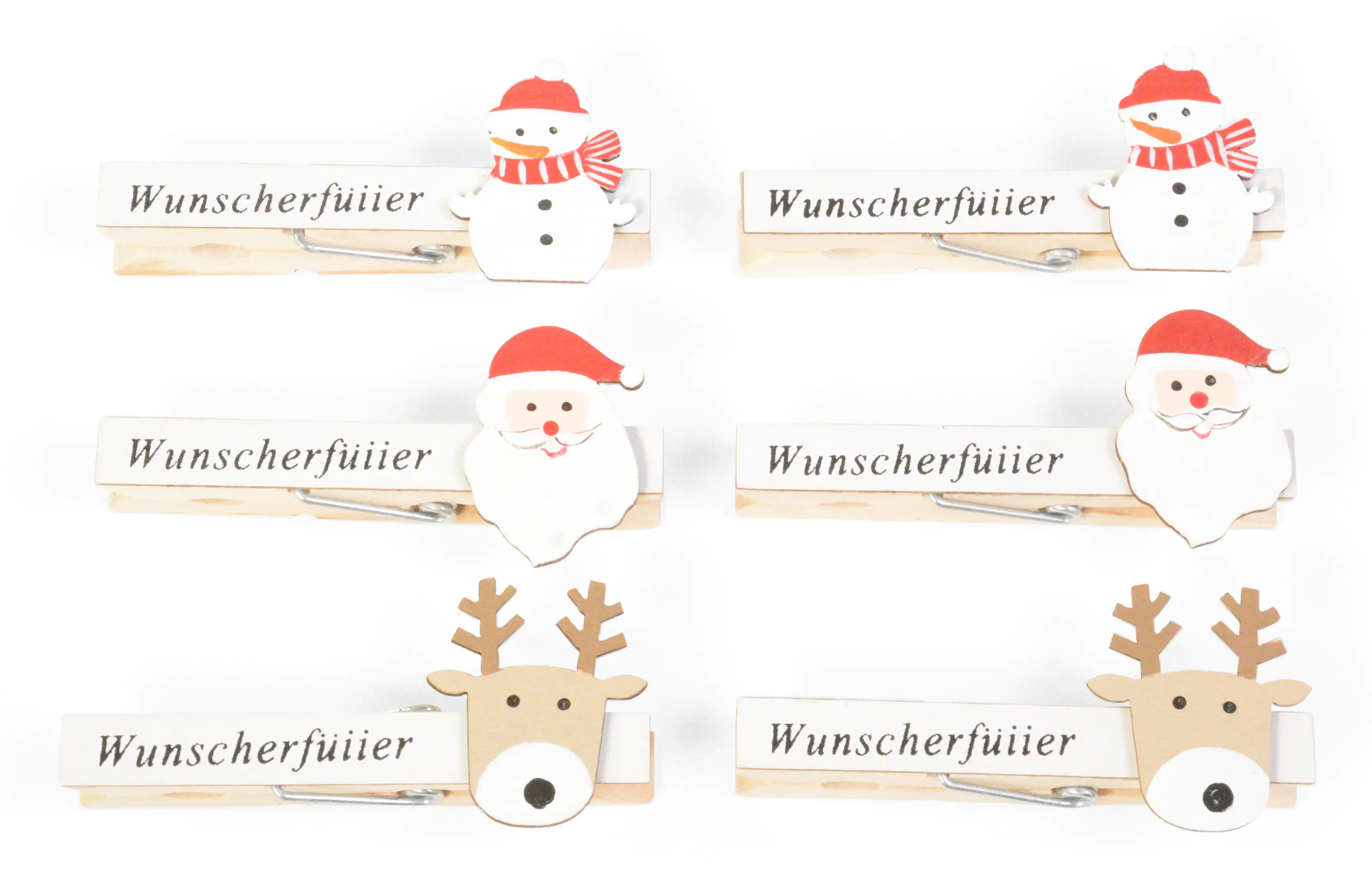 Riffelmacher Geschenkklammer Wunscherfüller aus Holz 7,2 x 1 x 1,3 cm