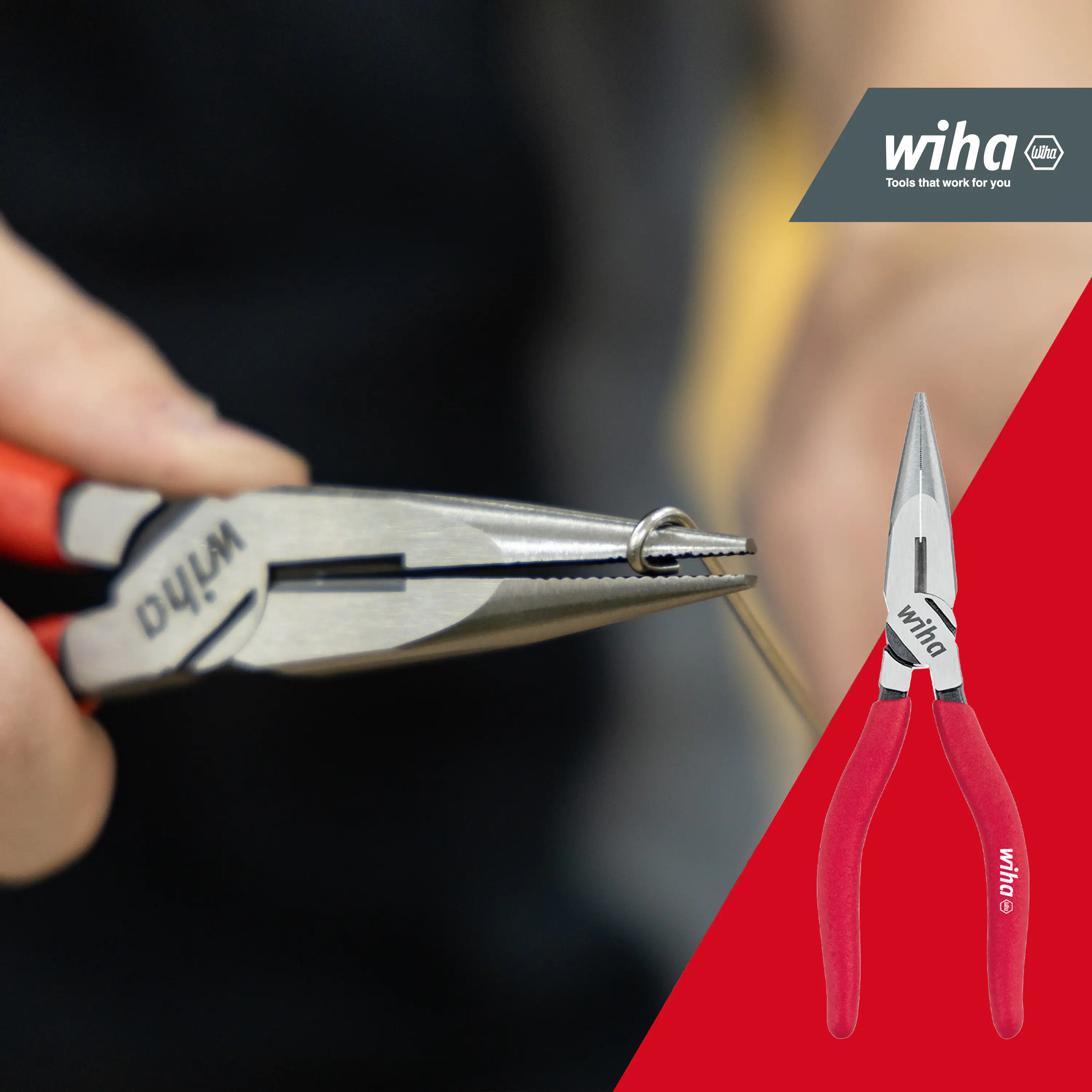 Wiha Zangen Set Classic 3-teilig Kombizange Flachrundzange Seitenschneider