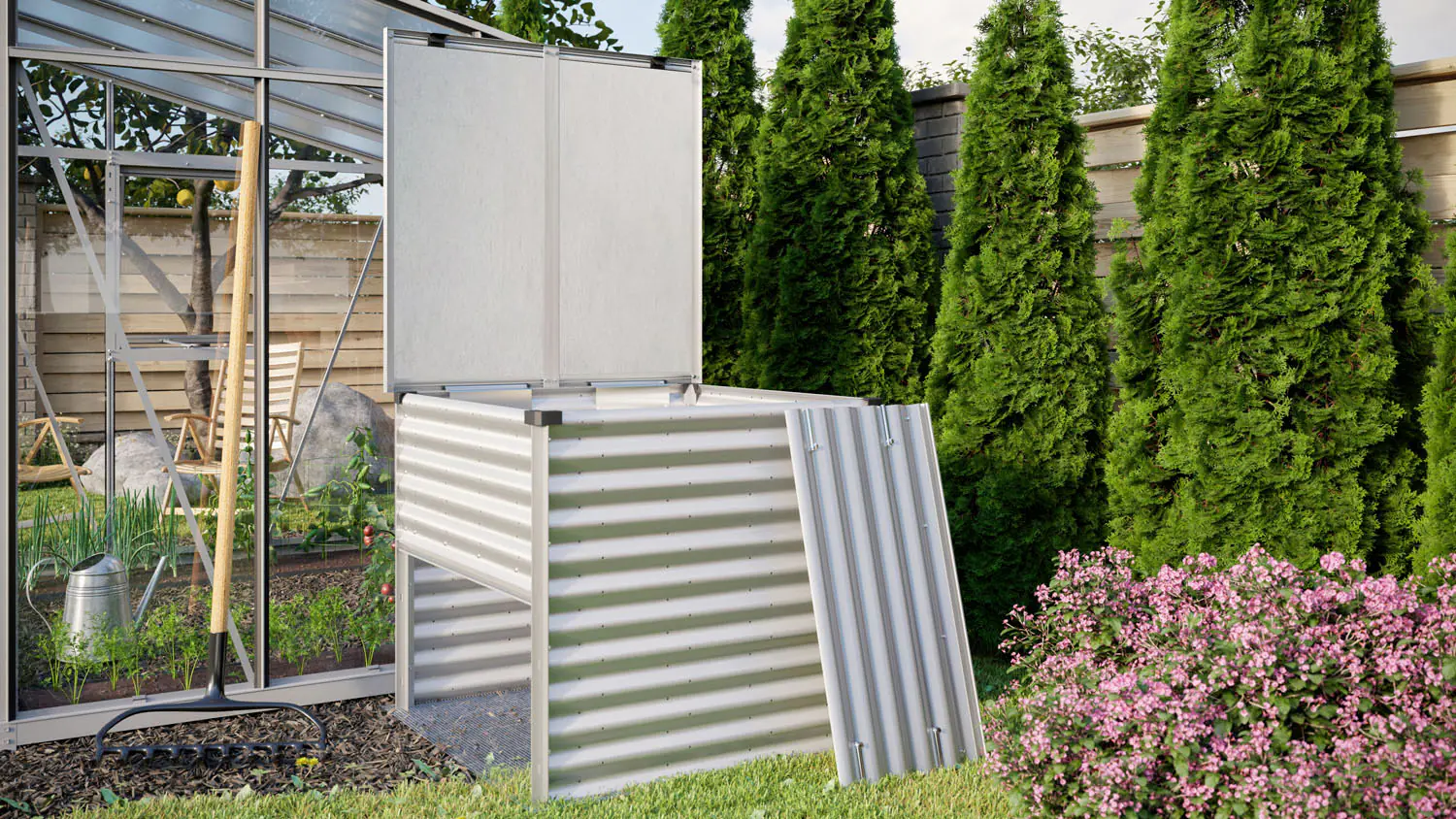 Vitavia Komposter Tomma 99 x 99 cm blank aluminium Vitavia Komposter Tomma 99 x 99 cm blank aluminium