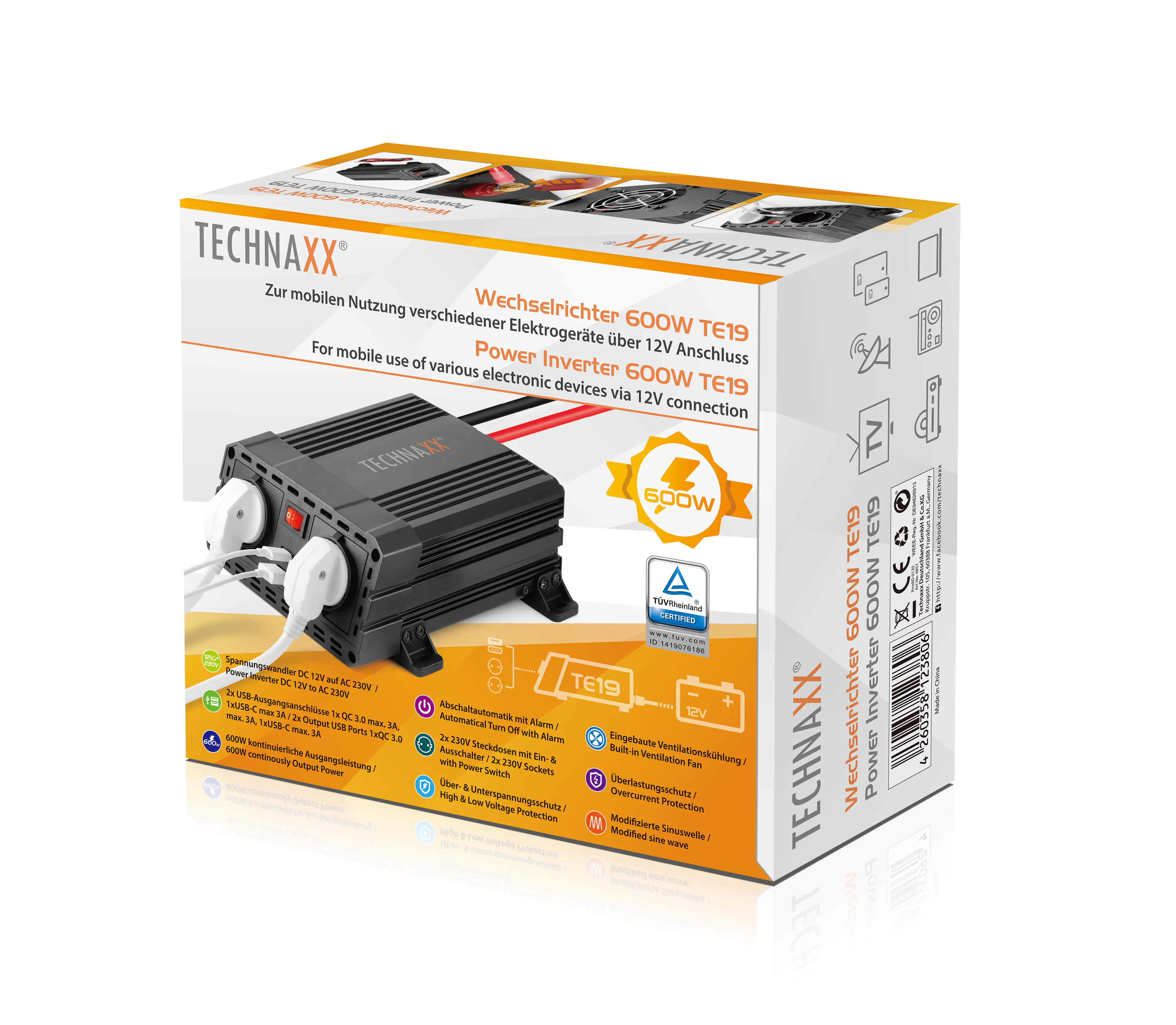 Technaxx Spannungswandler TE19 600W Technaxx Spannungswandler TE19 600W