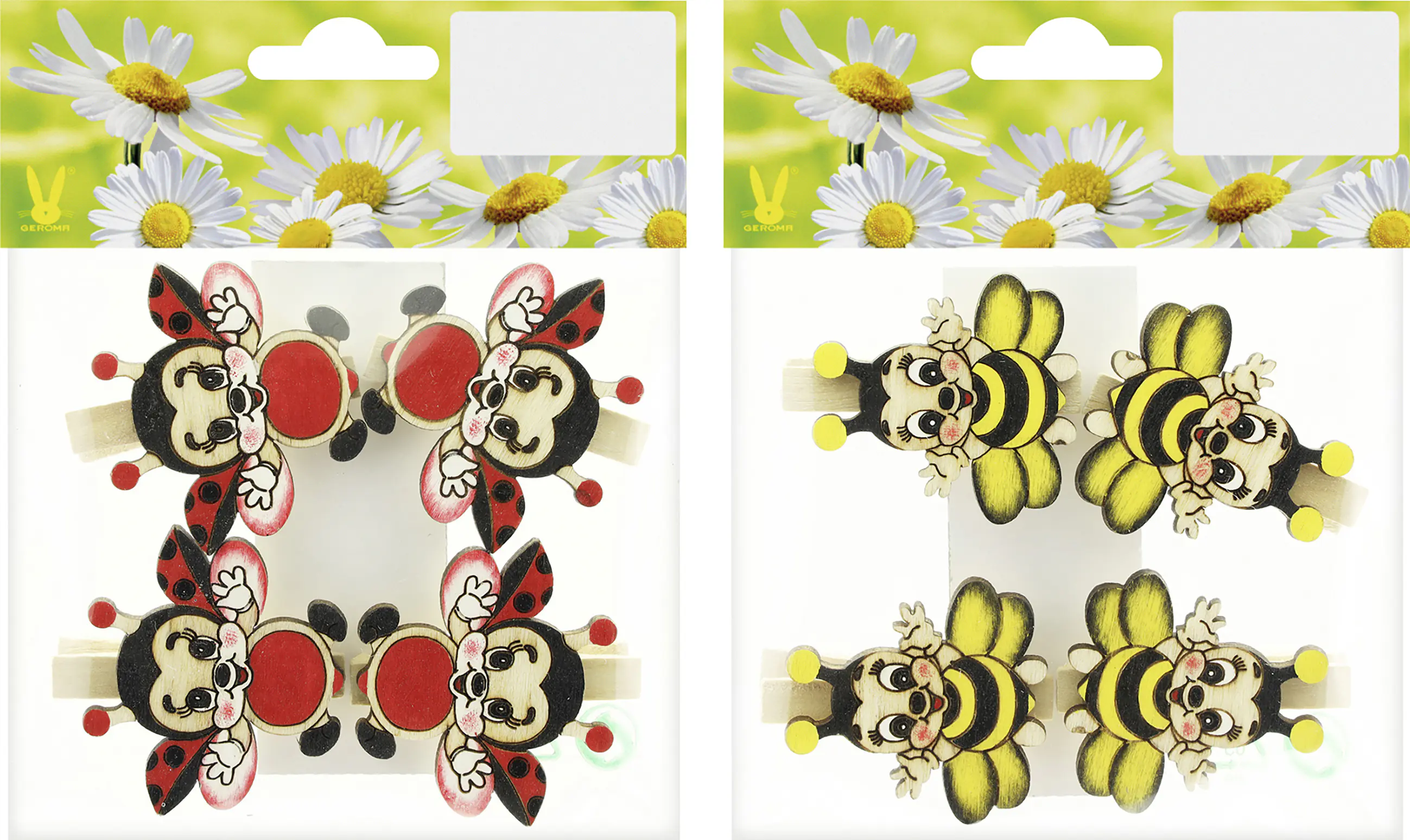 Dekoklammer Käfer 4,5 cm 4 Stück natur bunt