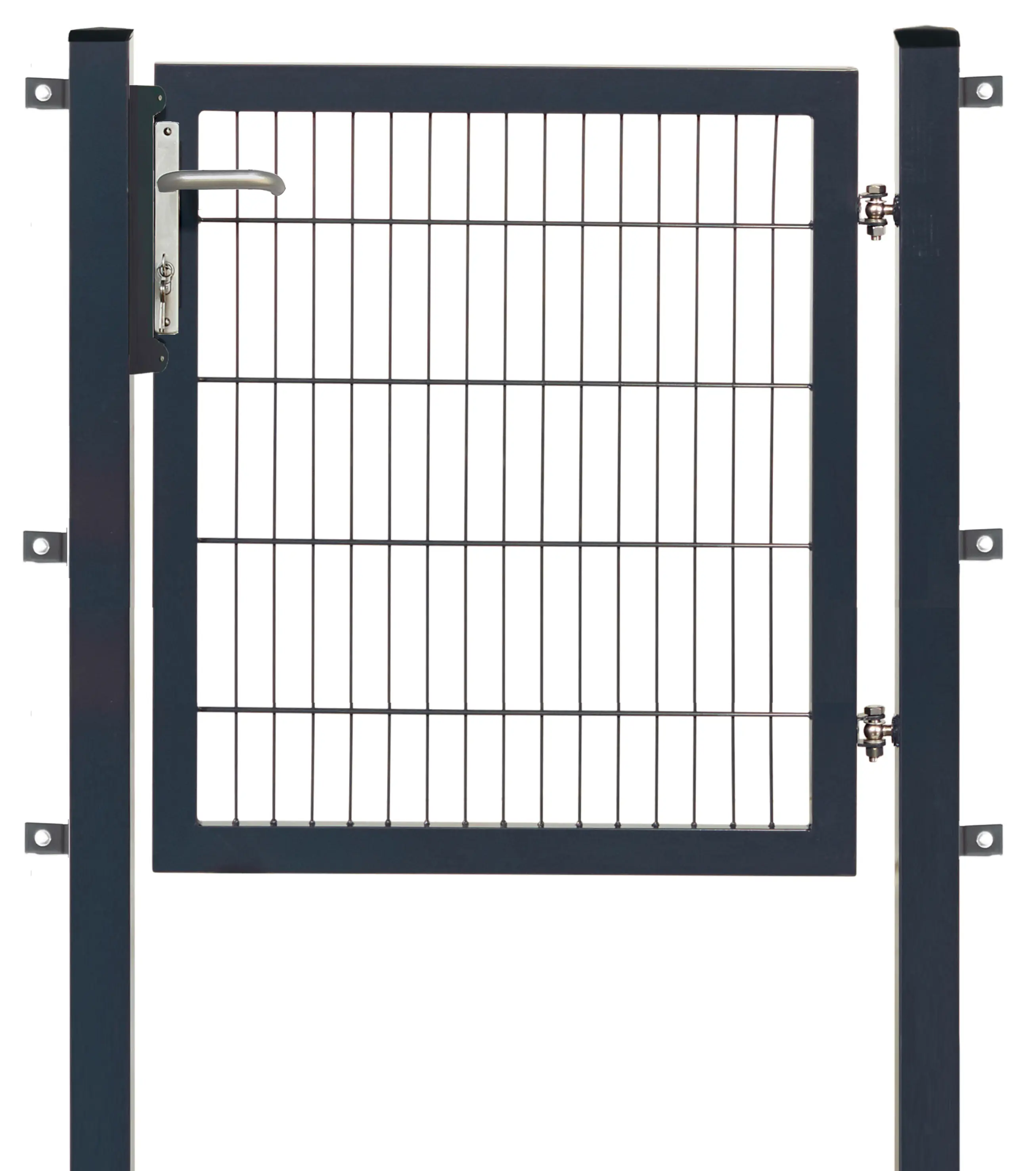 Floraworld Einzeltor Premium Doppelstabmatte 100 x 100 cm anthrazit inkl. Pfosten