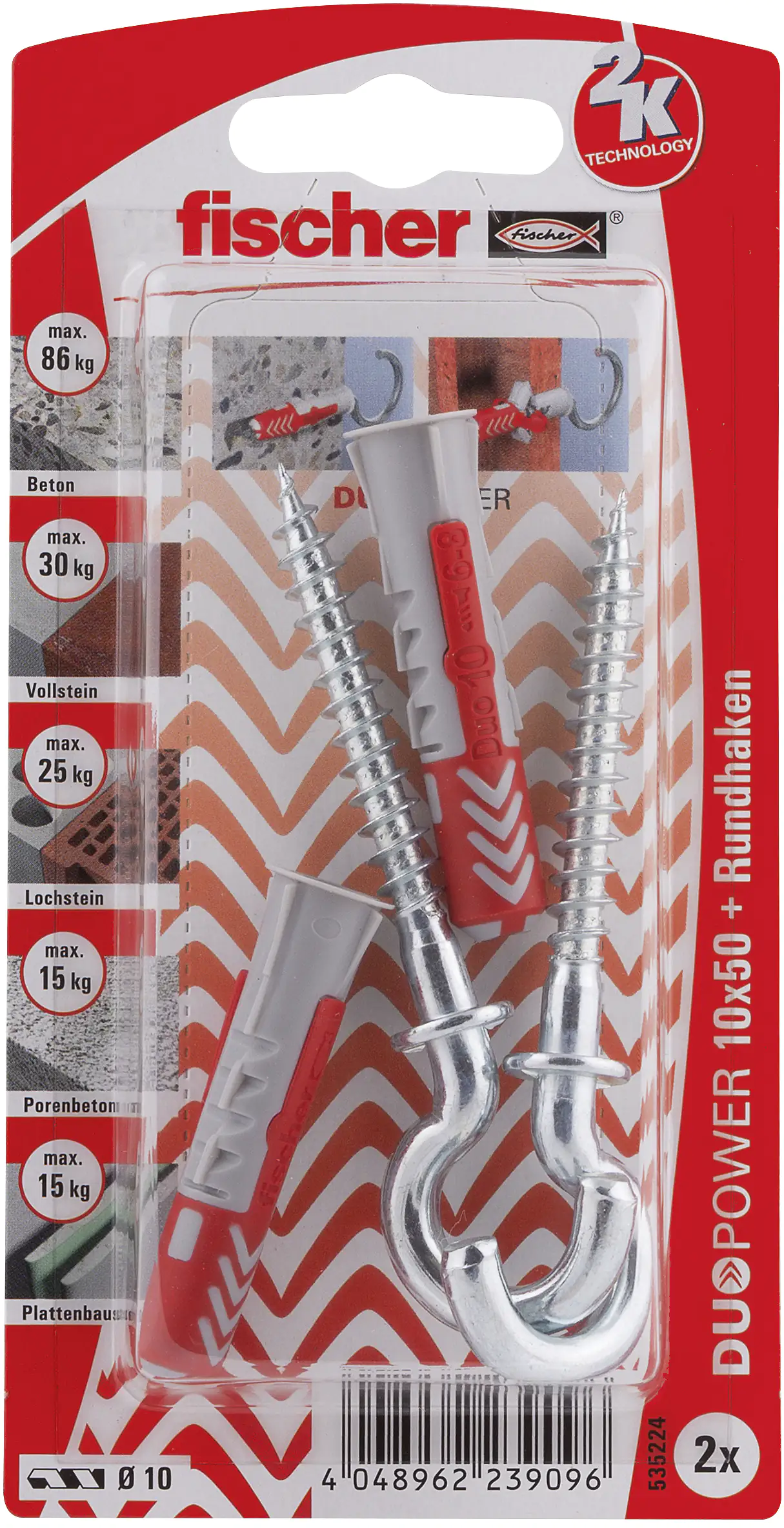 Fischer Dübel-Set Duopower 10.0 x 50 mm - 2 Stück