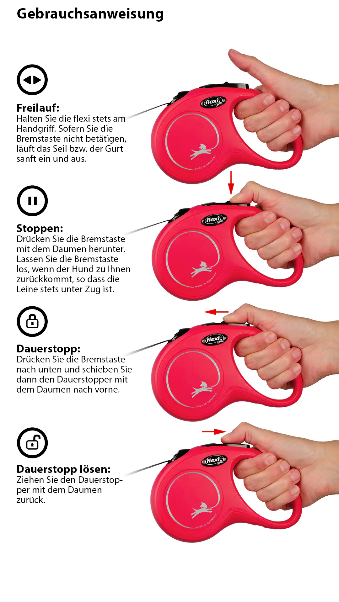 Flexi Hundeleine New Classic S rot, Seil Flexi Hundeleine New Classic S rot, Seil