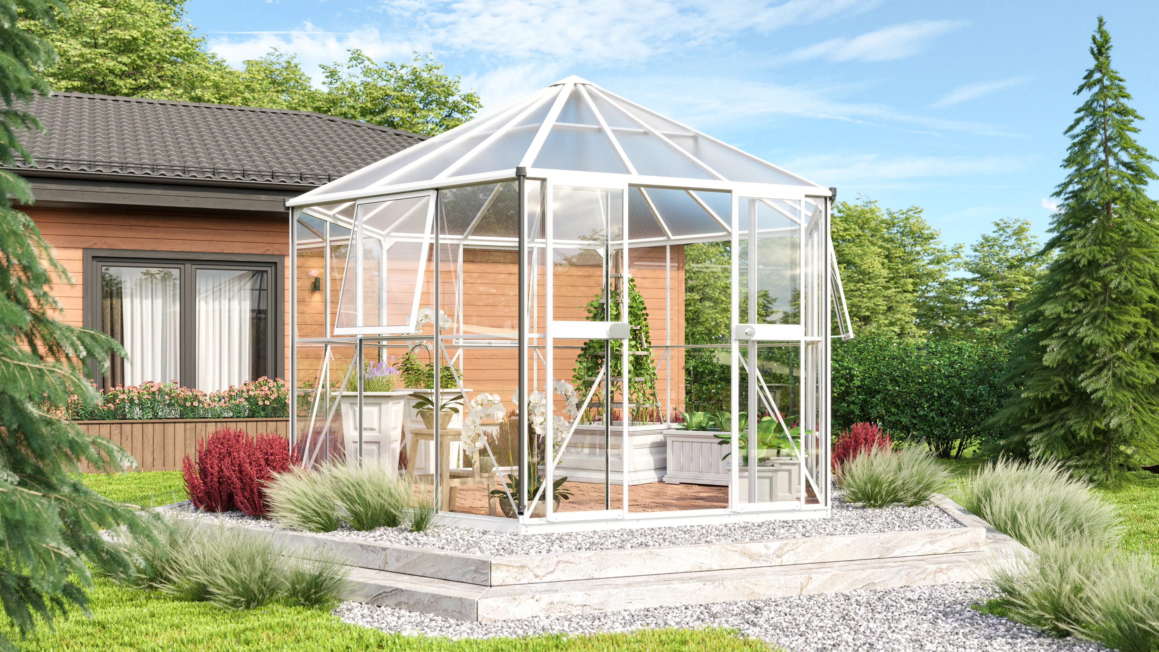 Vitavia Gewächshaus Juno 9000 383 x 331 cm 3 mm Sicherheitsglas