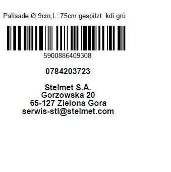 Palisade Ø 9 cm, Länge 75 cm, kesseldruckimprägniert