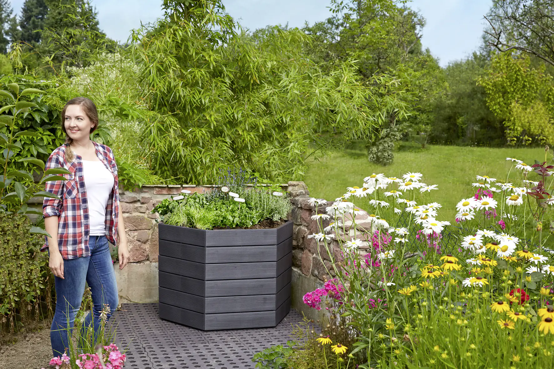 Garantia Hochbeet Ergo XL 75 mit FLORA-Wassersparsystem, 145 x 75 cm