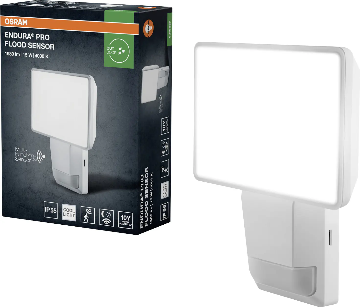 Osram Außenleuchte Endura PRO Flood Bewegunsmelder 15W IP55 weiß