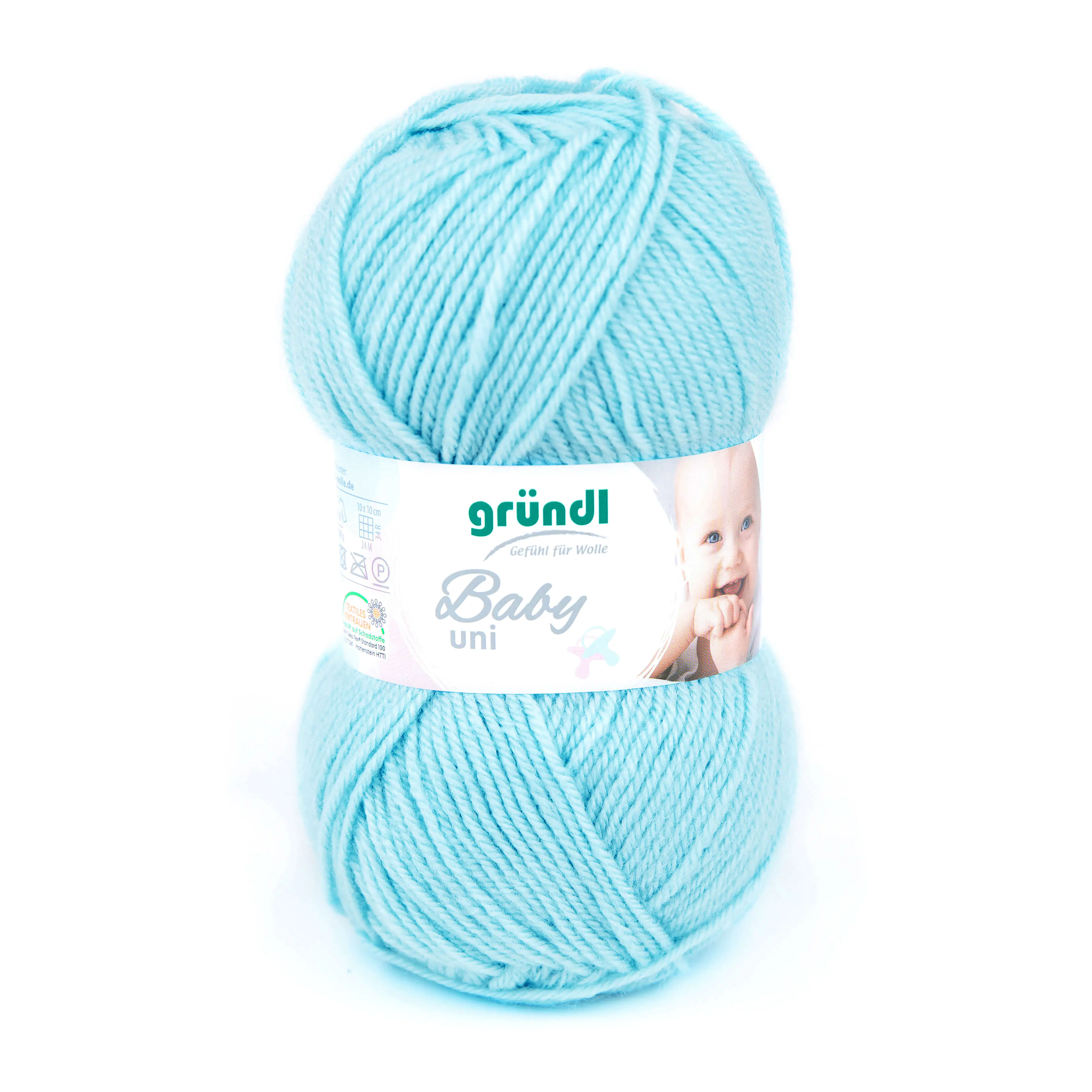4036014150901 Gründl Wolle Baby uni 50 g pastelltürkis