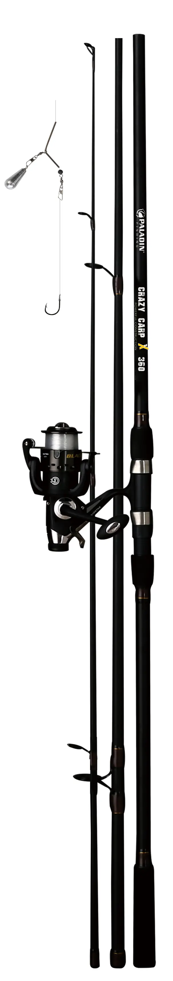 Paladin Karpfenrute mit Freilaufrolle und Alu-Weitwurfspule Crazy Carp Combo 360 cm