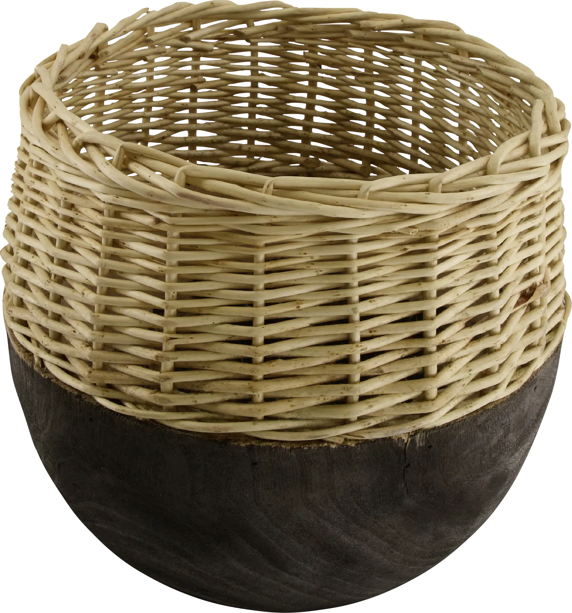 Dijk Vase aus Weide und Holz 29 x 28 cm natur/schwarz