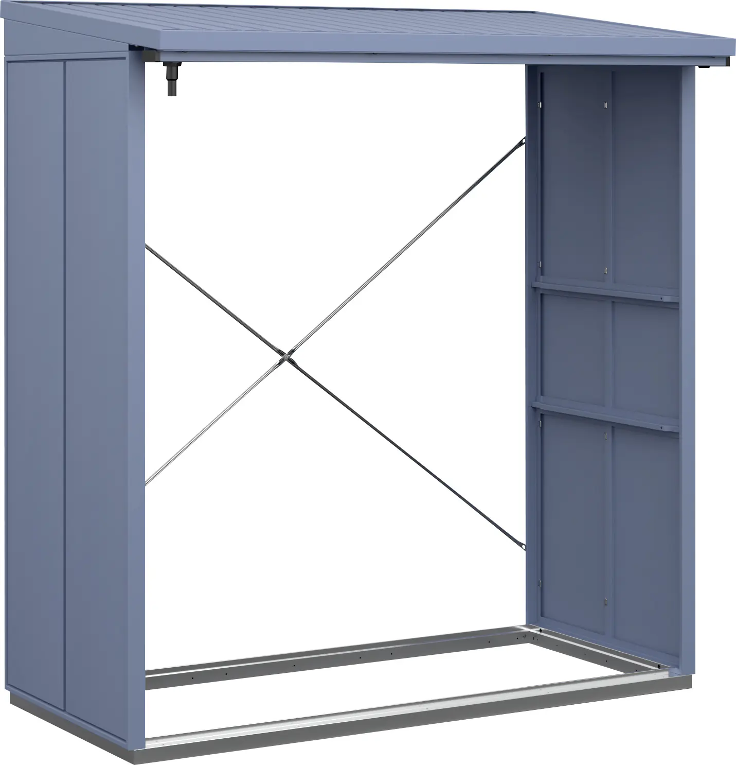 Ecostar Kaminholzregal Elegant-V Typ 2, taubenblau, mit Verstrebung