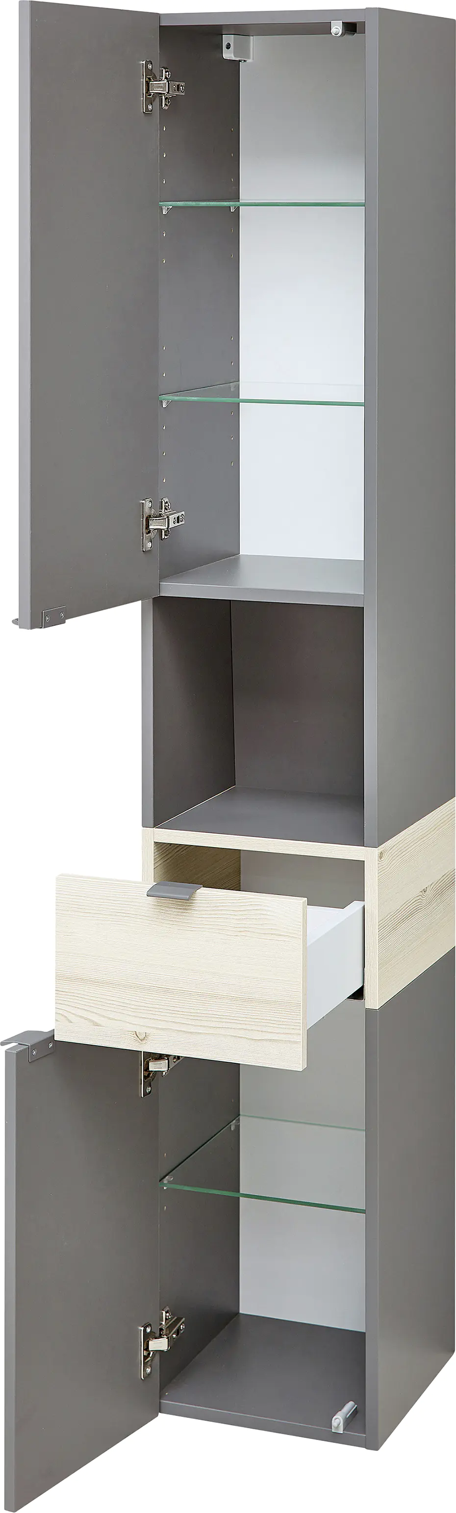 Pelipal Hochschrank Quickset 394 Quarzgrau/Akzent Polar Pinie 30 cm