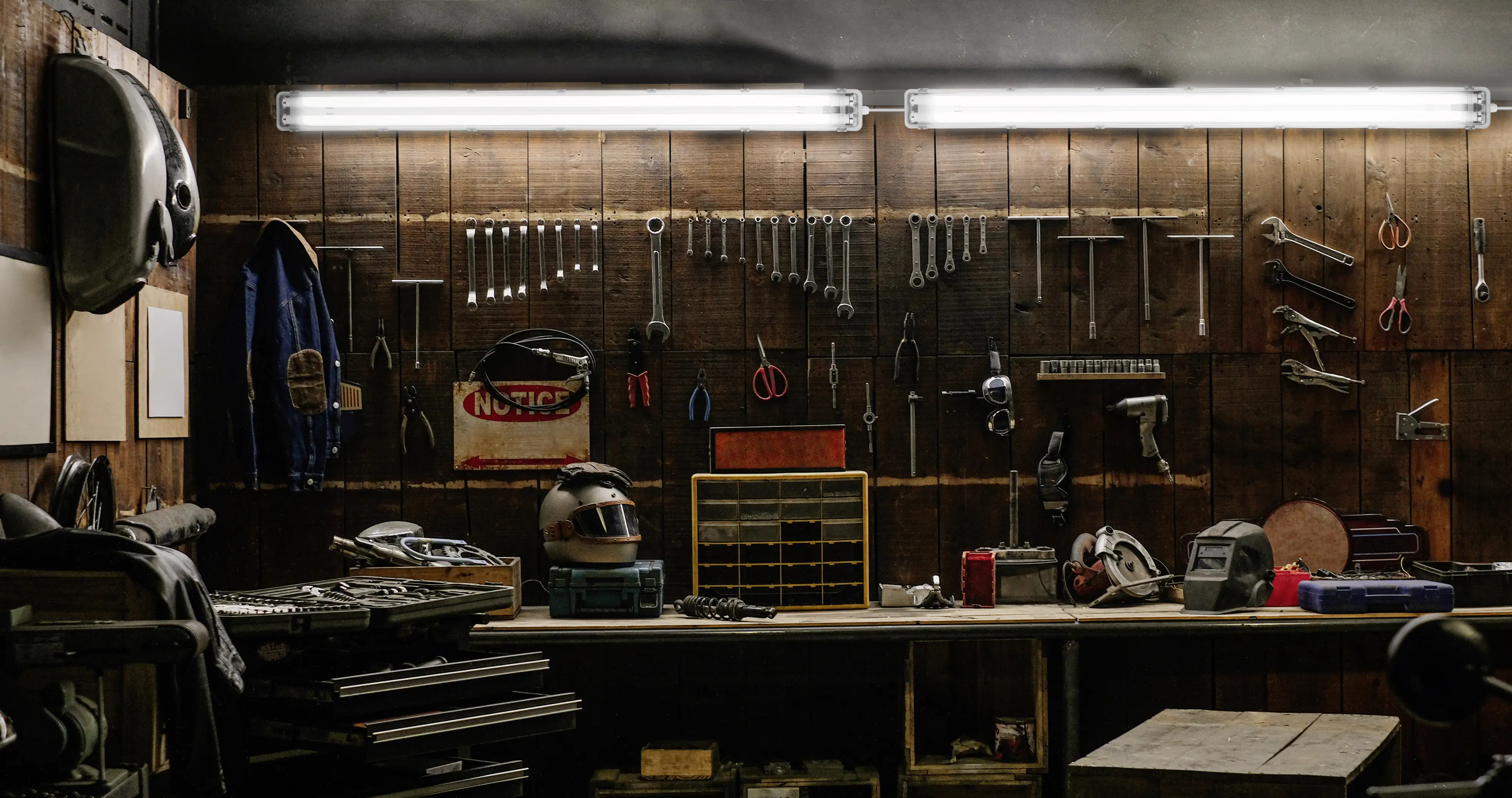 LED Feuchtraumleuchte MARINA 2 x 9 W G13 68 cm 945 lm, IP 65, weiß