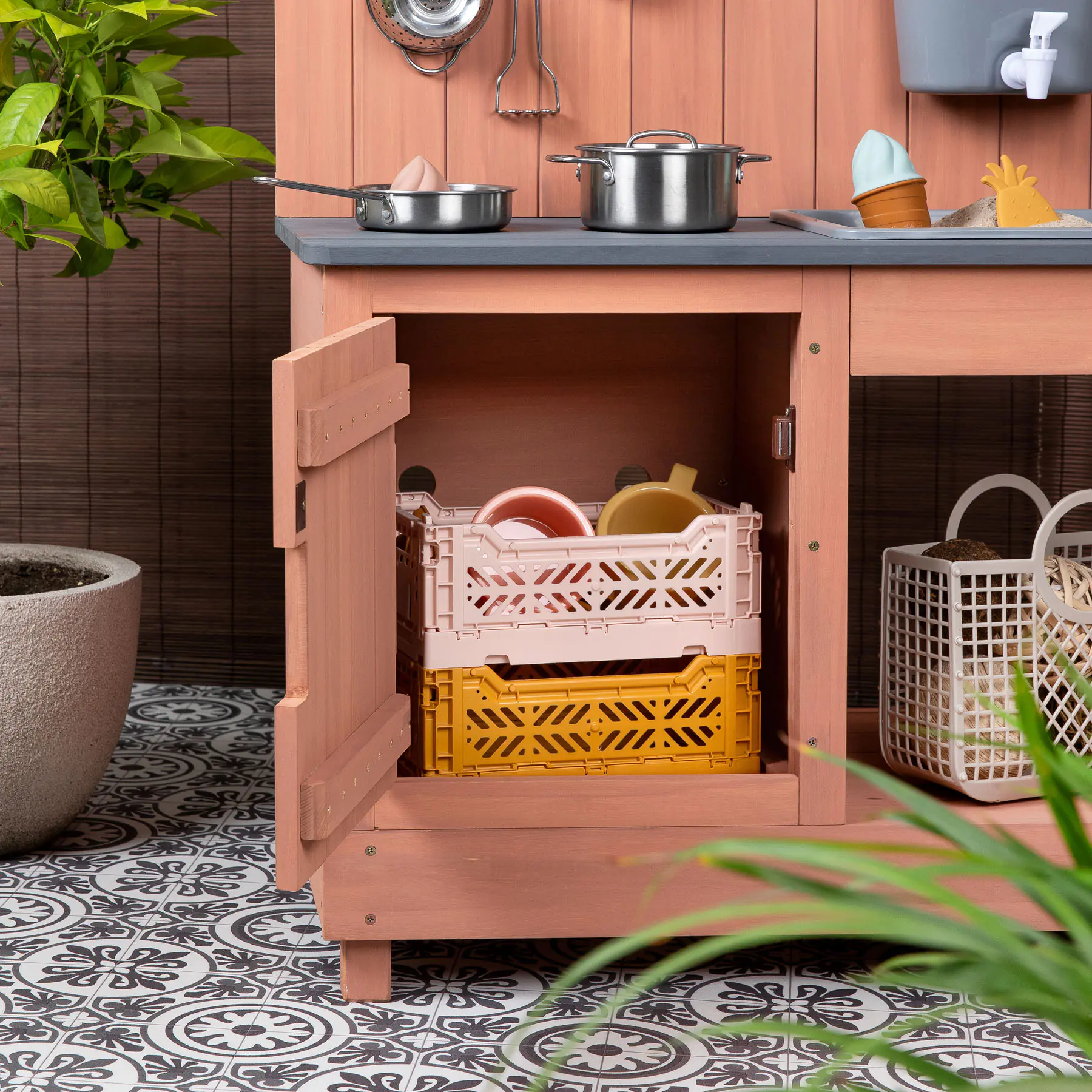 Muddy Buddy Matschküche Mud Expert puderrosa 80 x 40 x 90 cm