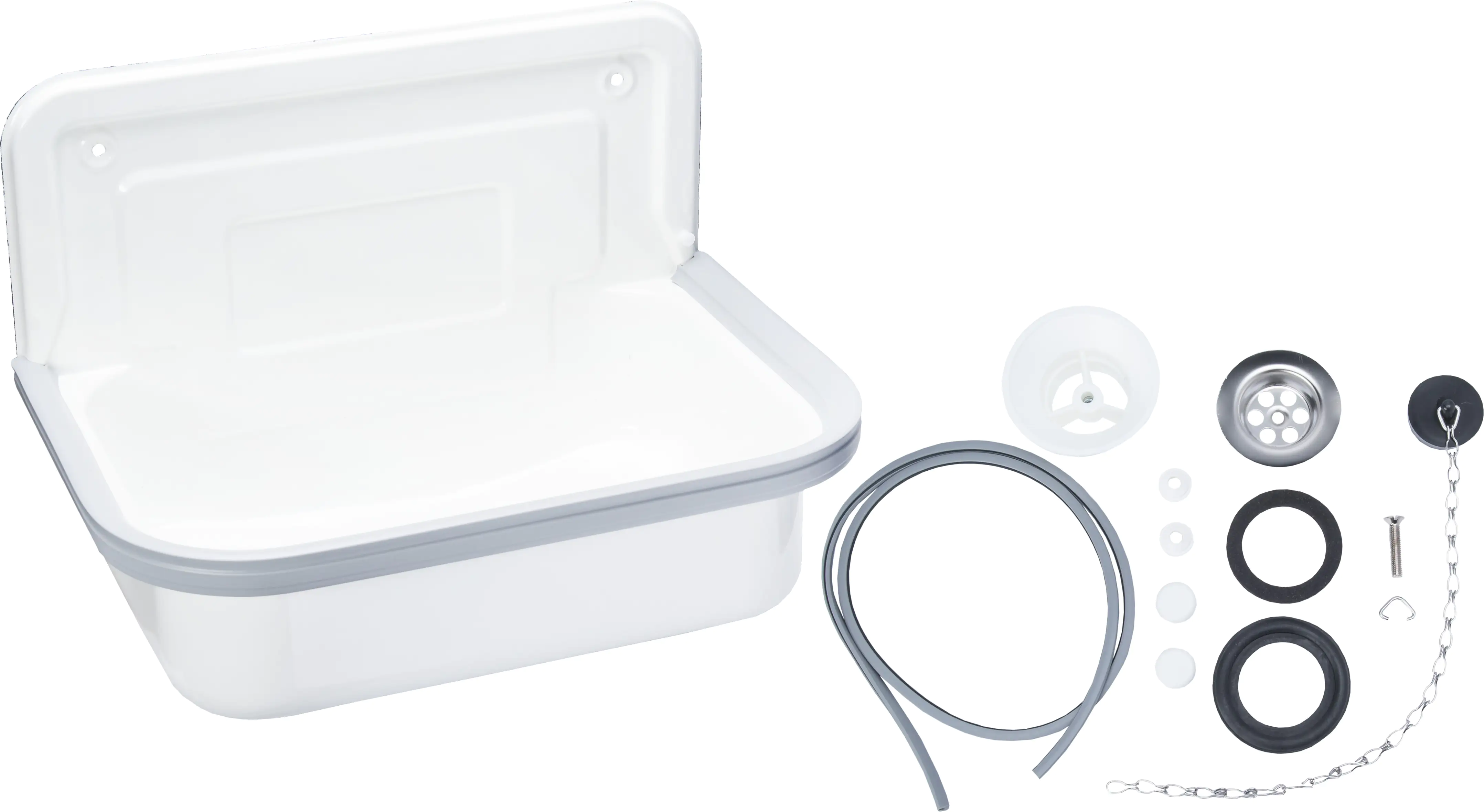 Stahl Ausgussbecken Alape mit Zubehör-Set