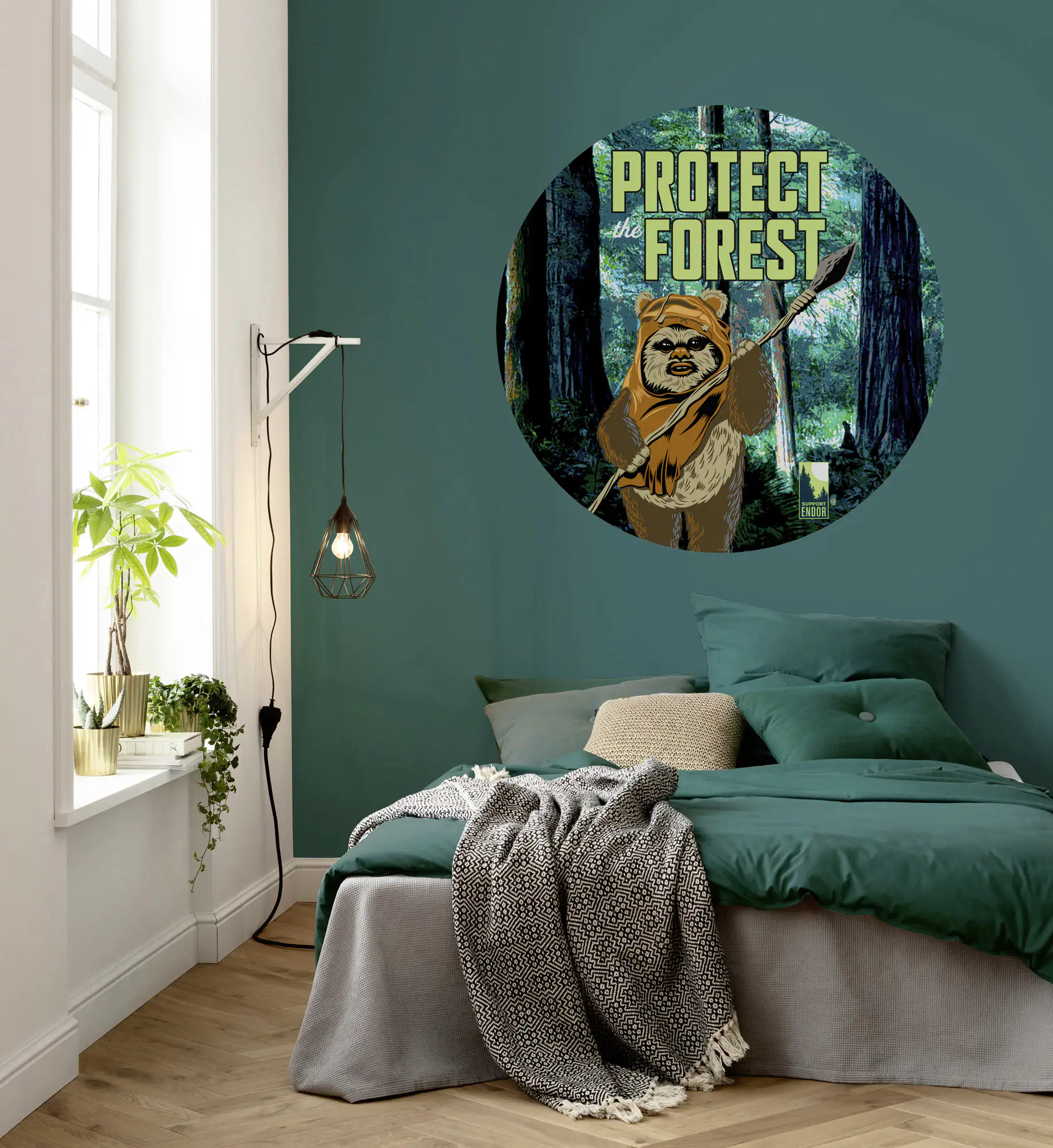 Komar Vlies Fototapete Dot SW Protect Forest Ø 128 cm, selbstklebend Komar Vlies Fototapete Dot SW Protect Forest Ø 128 cm, selbstklebend